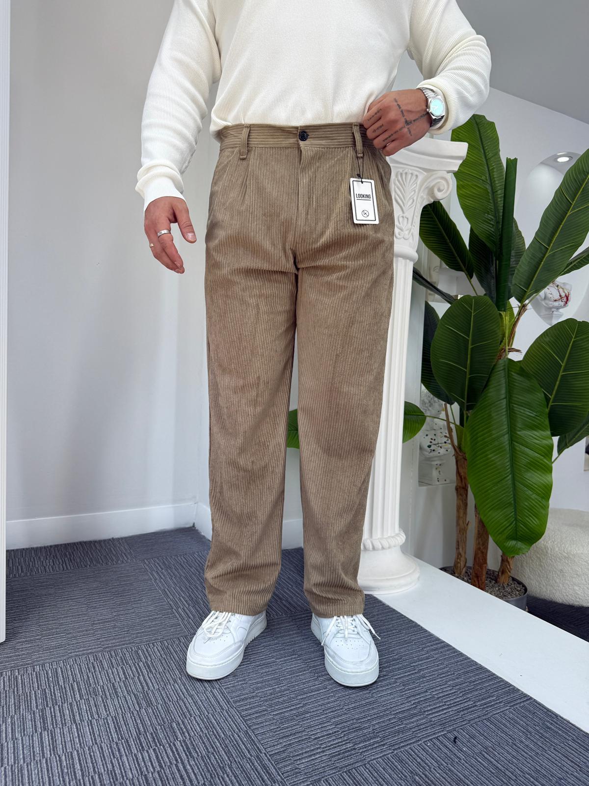 Camel LK Kadife Baggy Pantolon