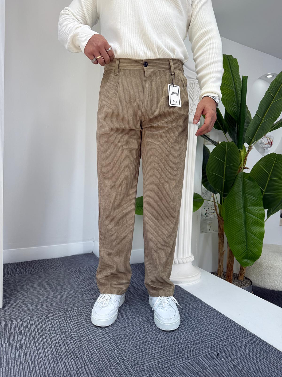 Camel LK Kadife Baggy Pantolon