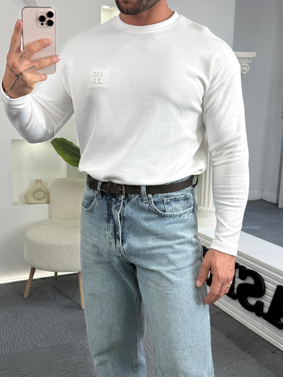 Ekru Mr Noir Oversize Sweat