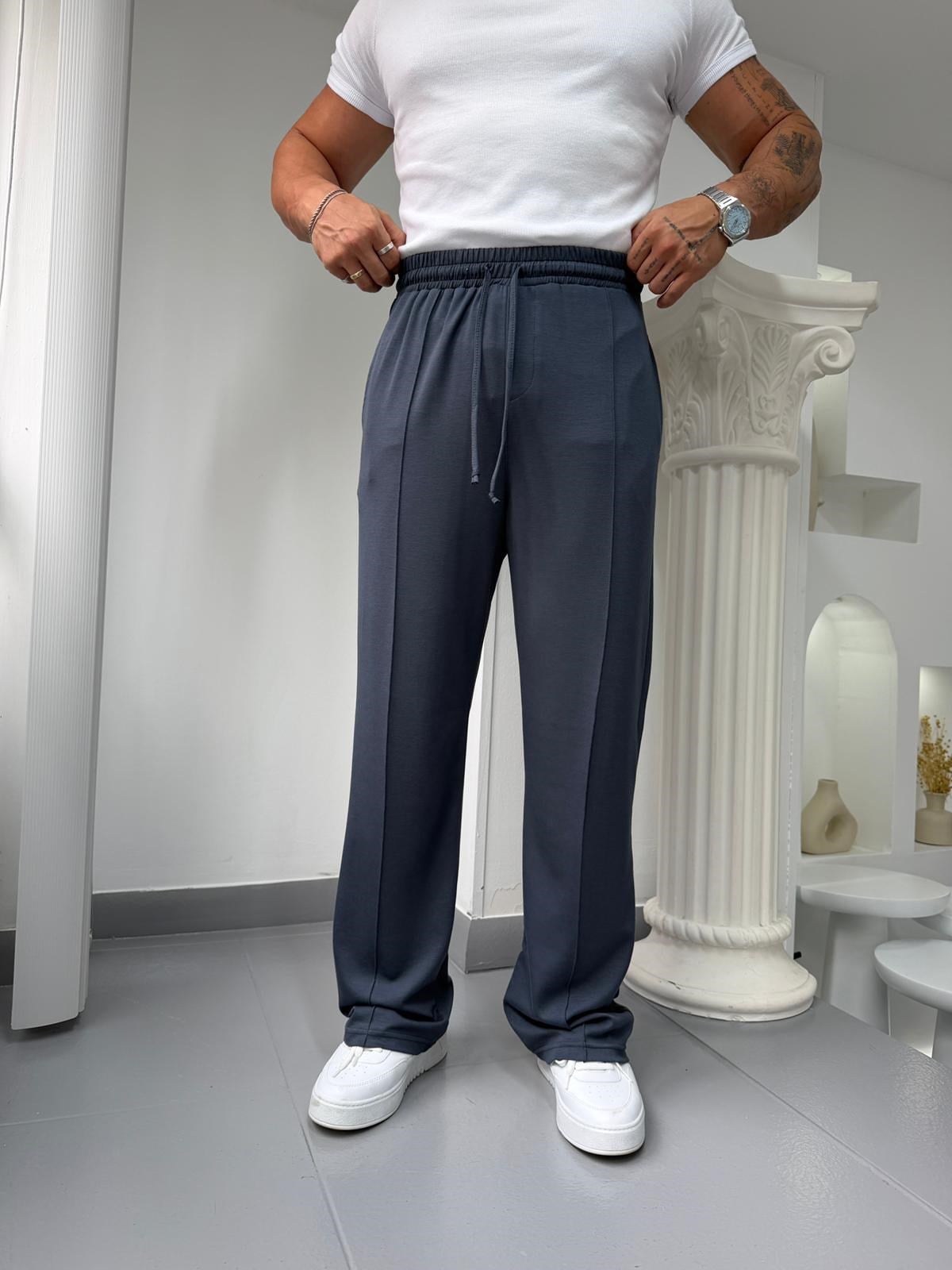 Füme RL Oysho Kumaş Baggy Pantolon