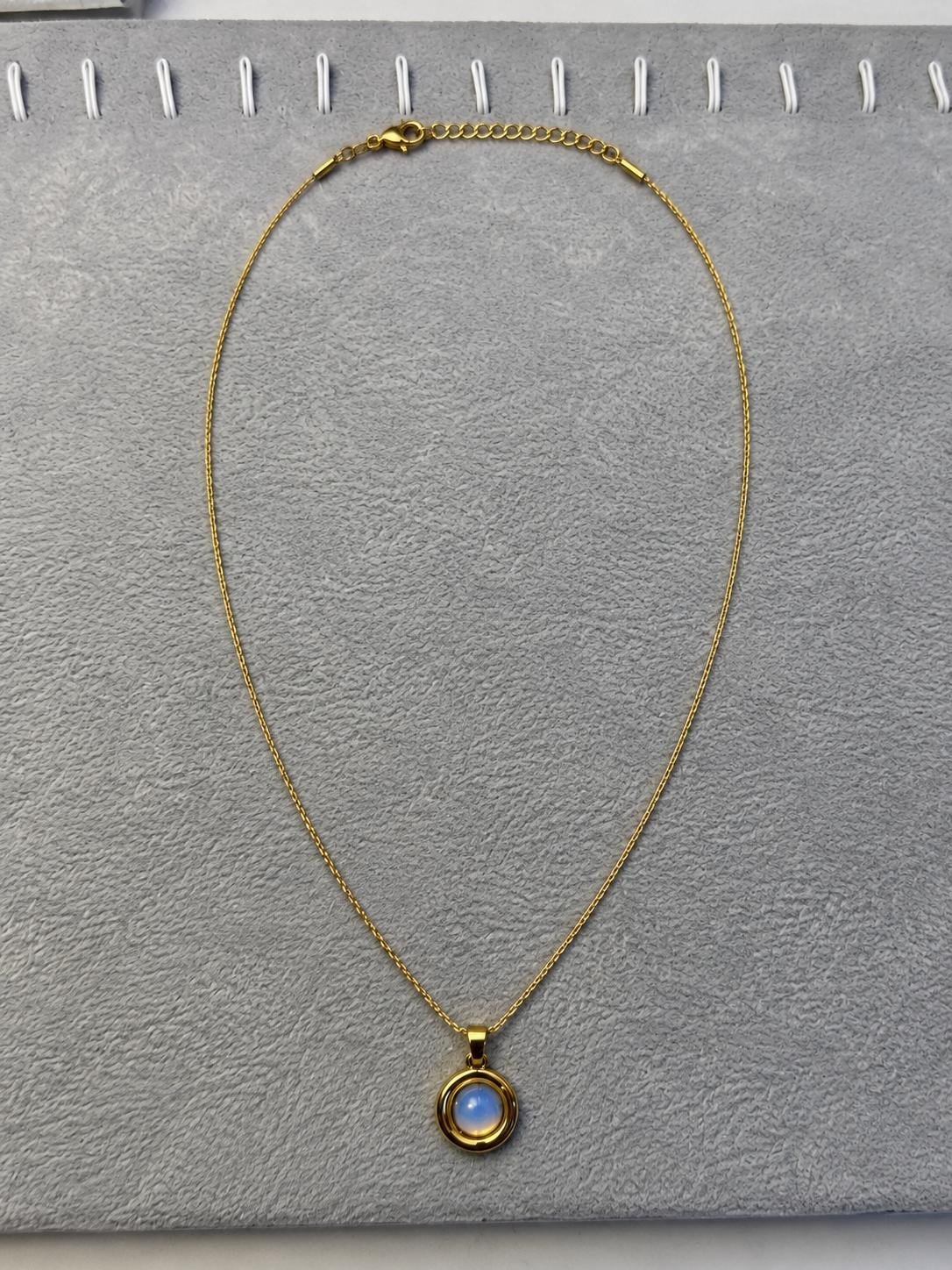 Gold Blue Ocean Kolye