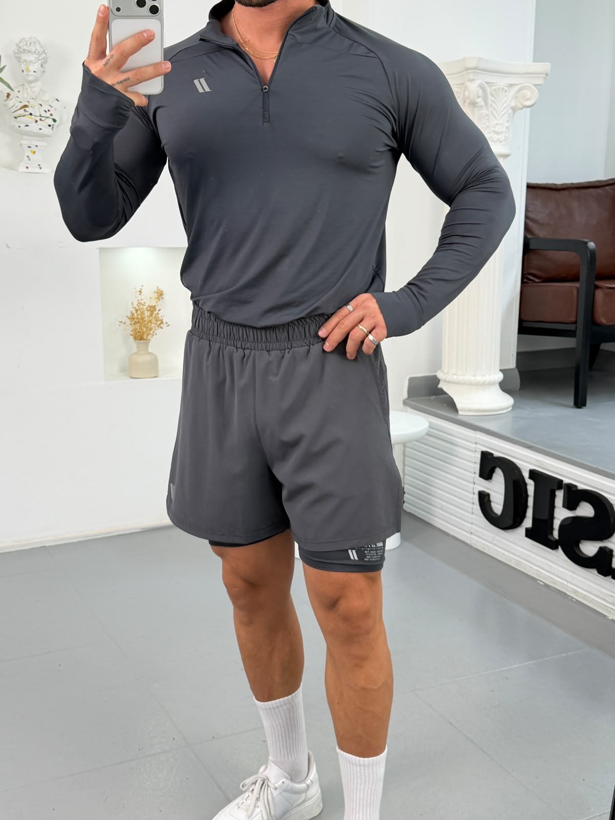Gri GG Actice Wear Takım