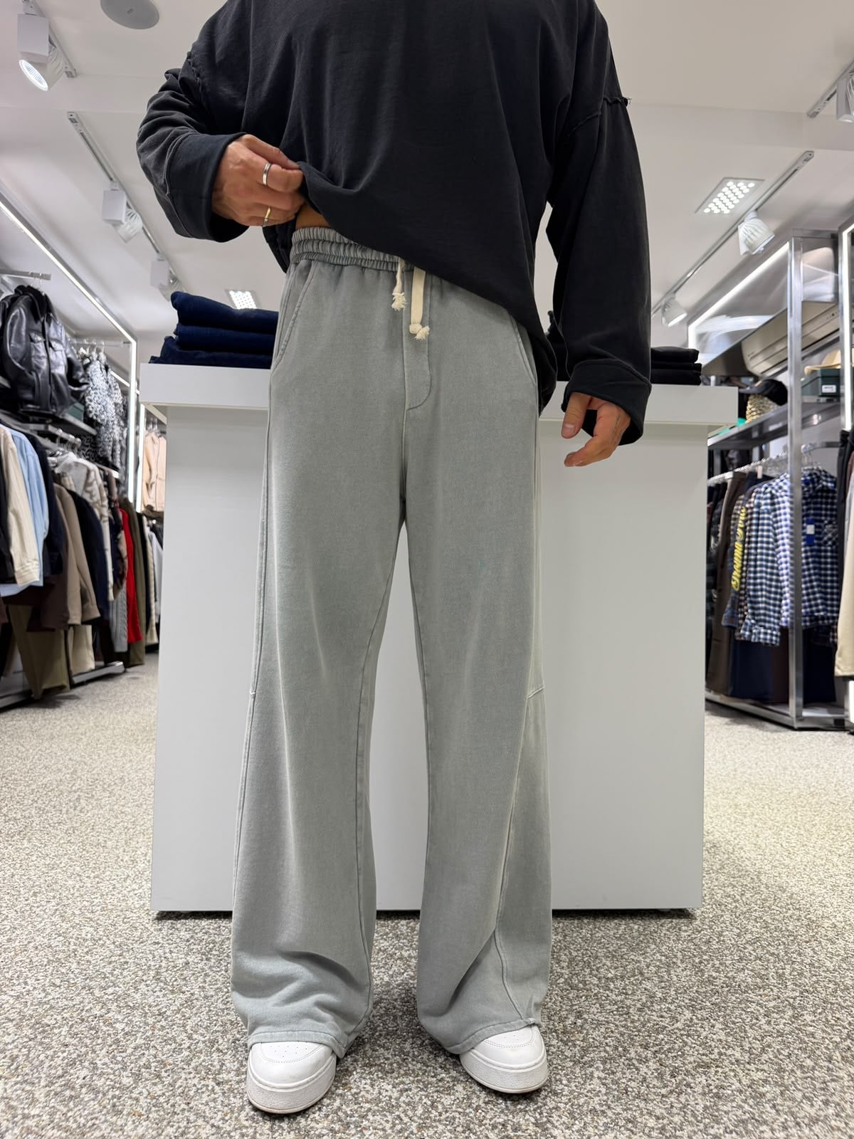Gri RL Yıkamalı Orbit Baggy Eşofman