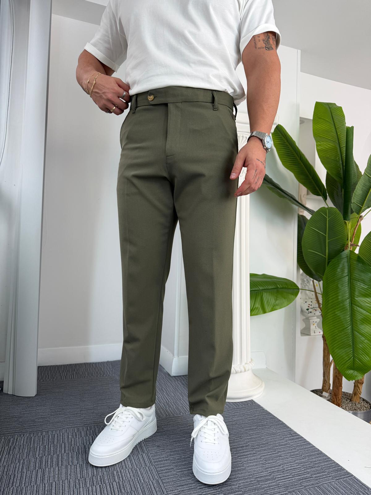 Haki Regular Kalıp LK Kumaş Pantolon