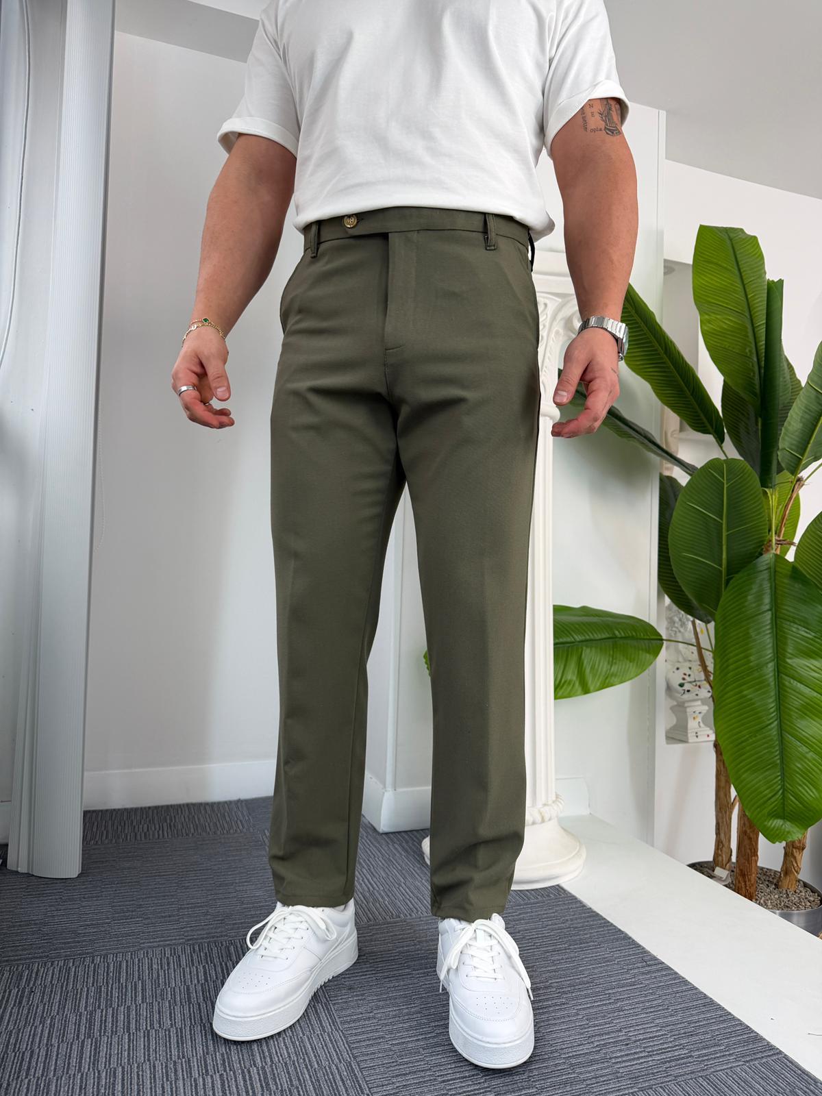 Haki Regular Kalıp LK Kumaş Pantolon