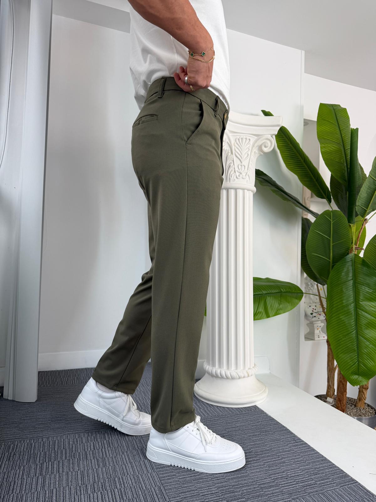 Haki Regular Kalıp LK Kumaş Pantolon