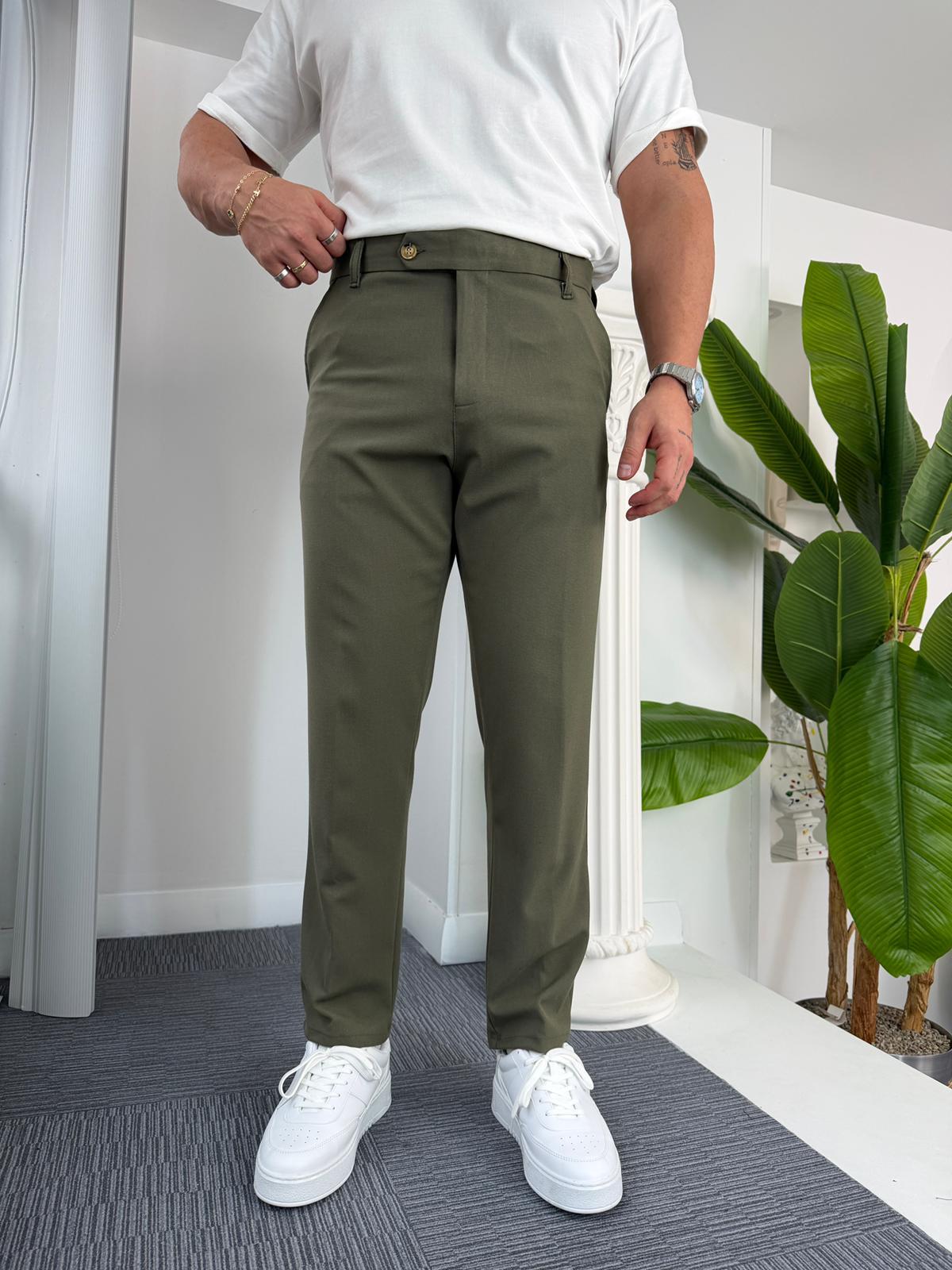 Haki Regular Kalıp LK Kumaş Pantolon