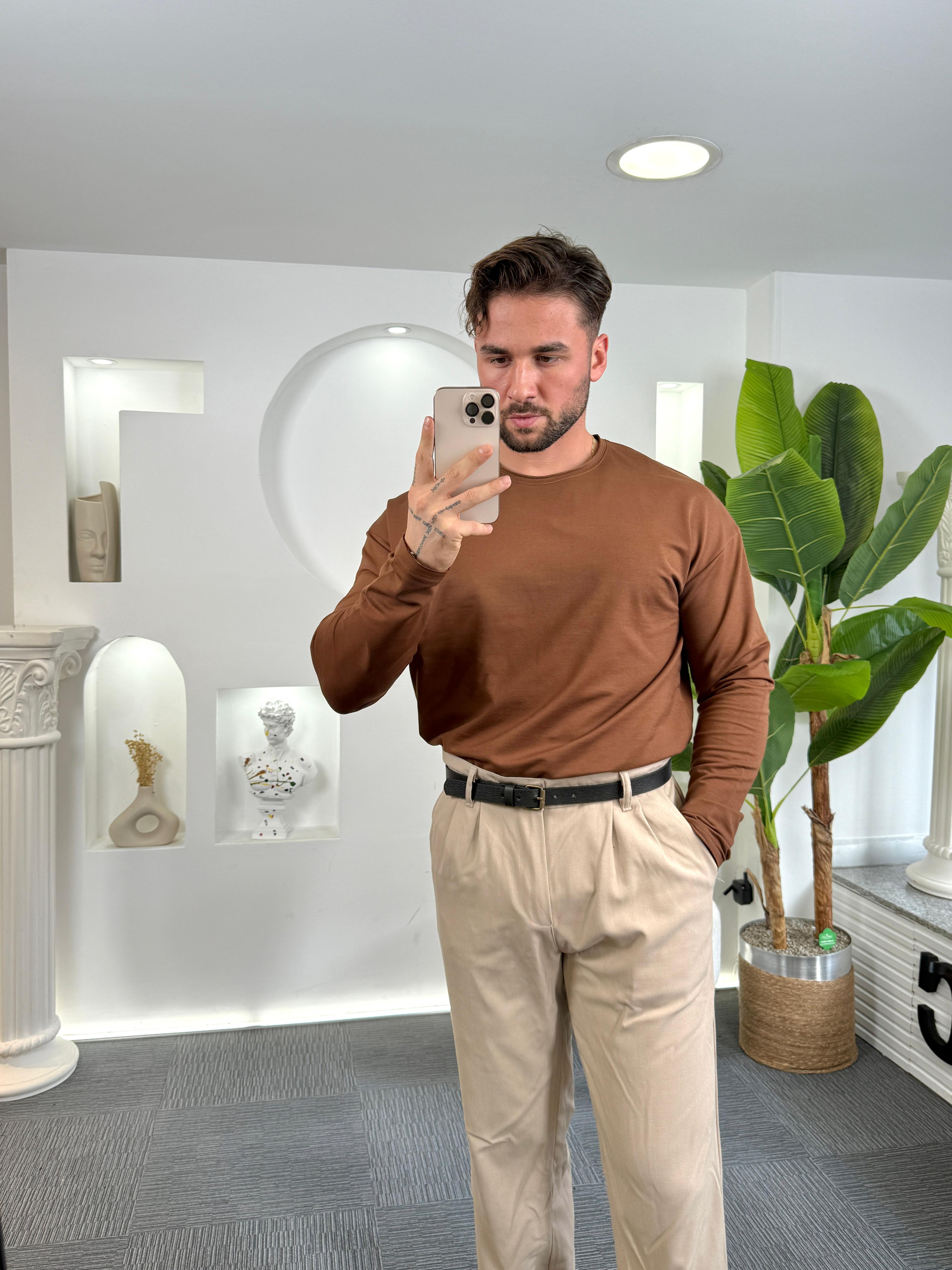 Kahve Basic Regular Fit Badi