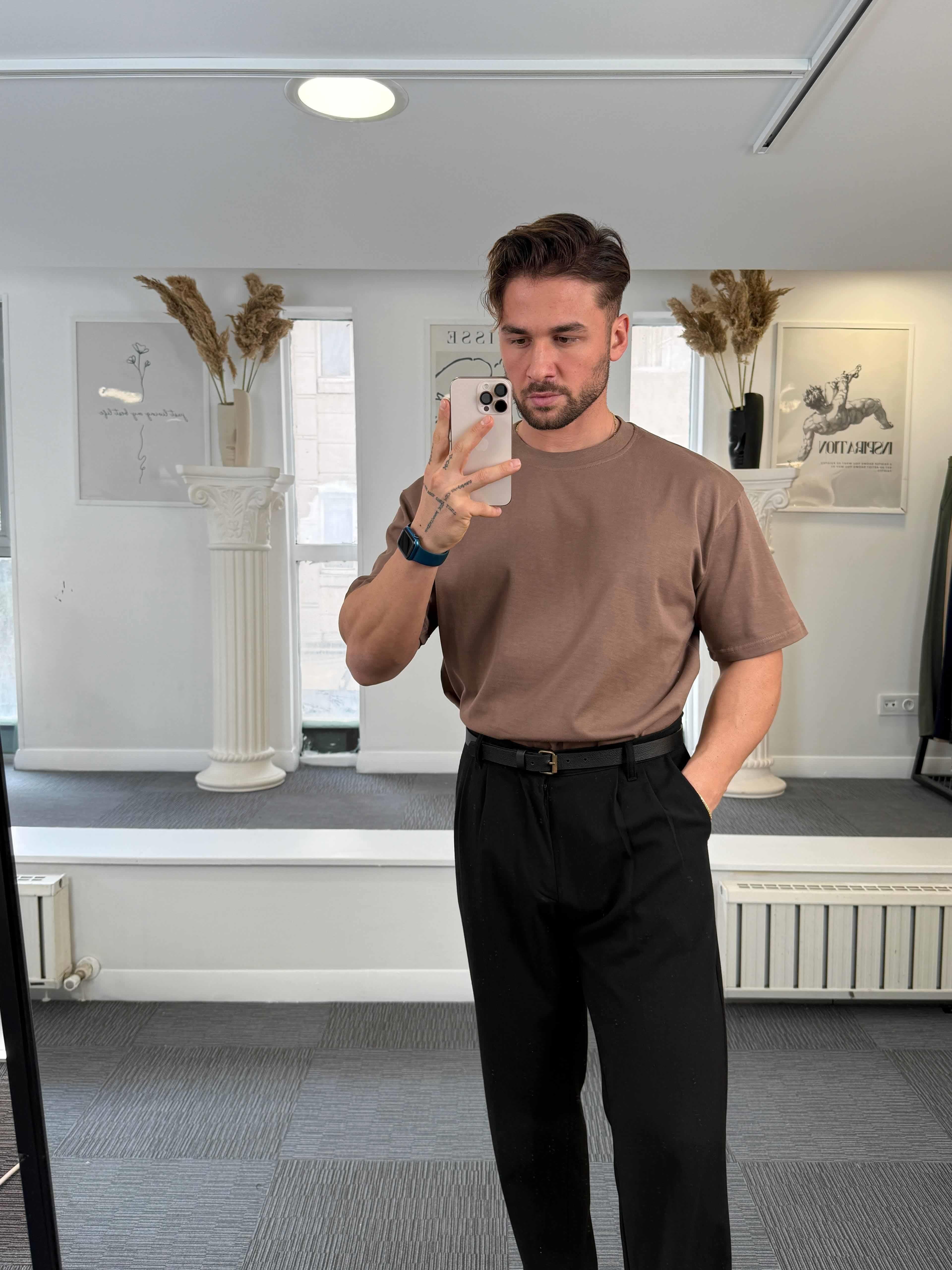 Kahve GG Compact Supreme Oversize T-Shirt