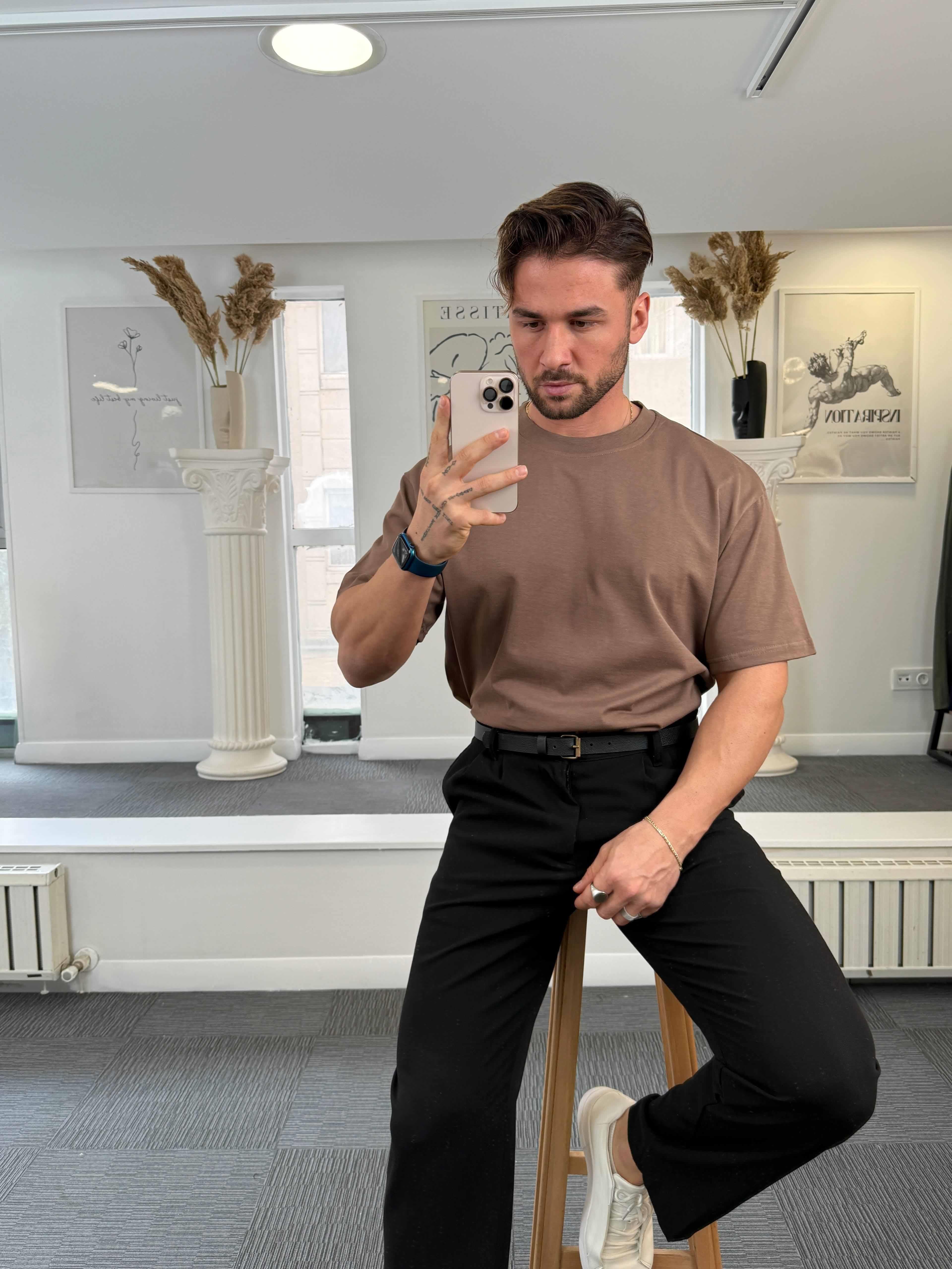 Kahve GG Compact Supreme Oversize T-Shirt