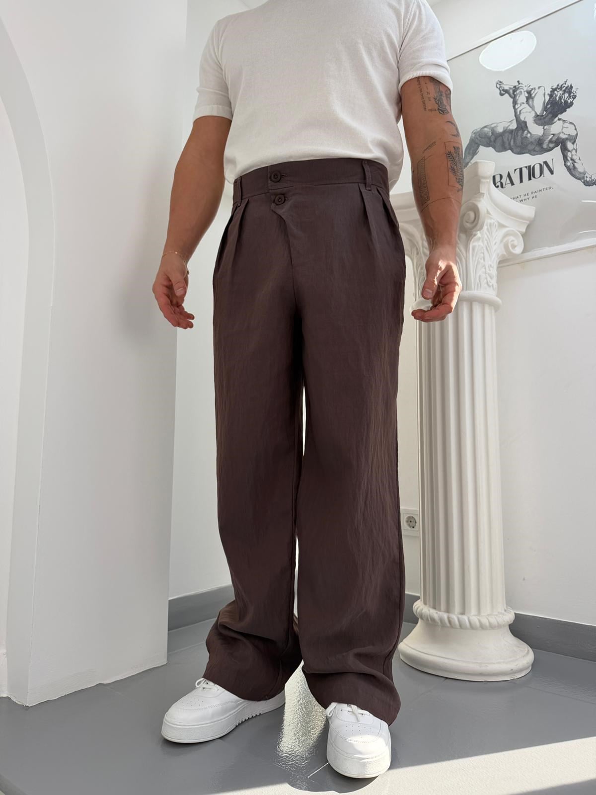 Kahve GG Lyocel Baggy Pantolon
