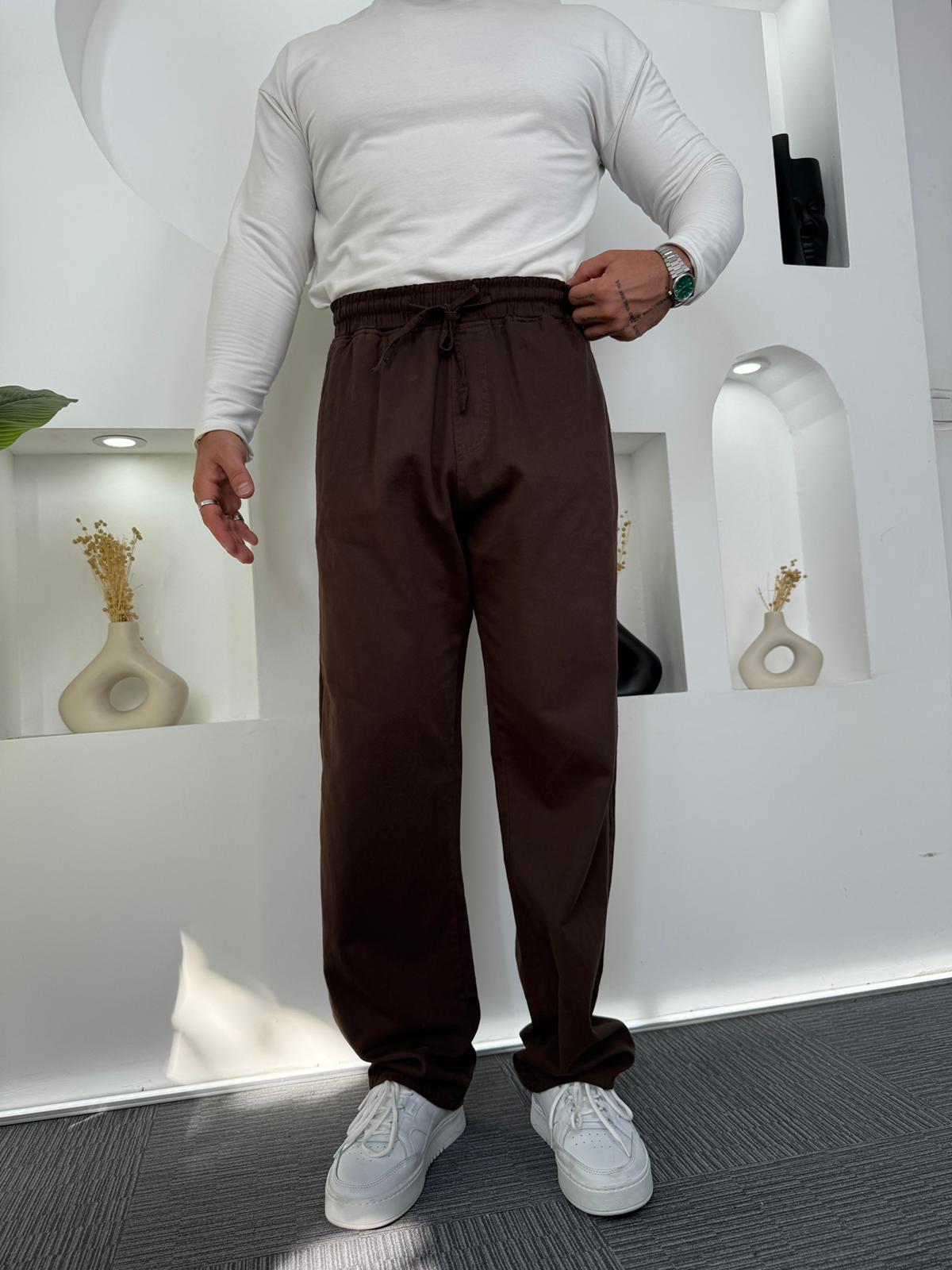Kahve Mr Baggy Gabardin Pantolon