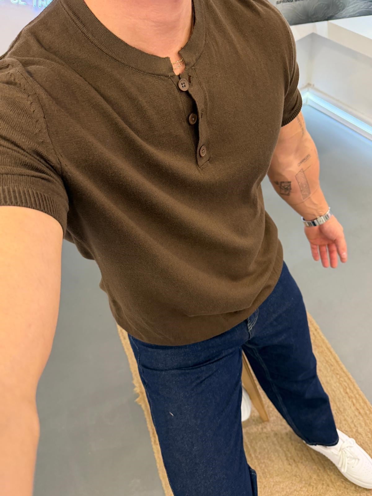 Kahve Mr Sky Henley Triko