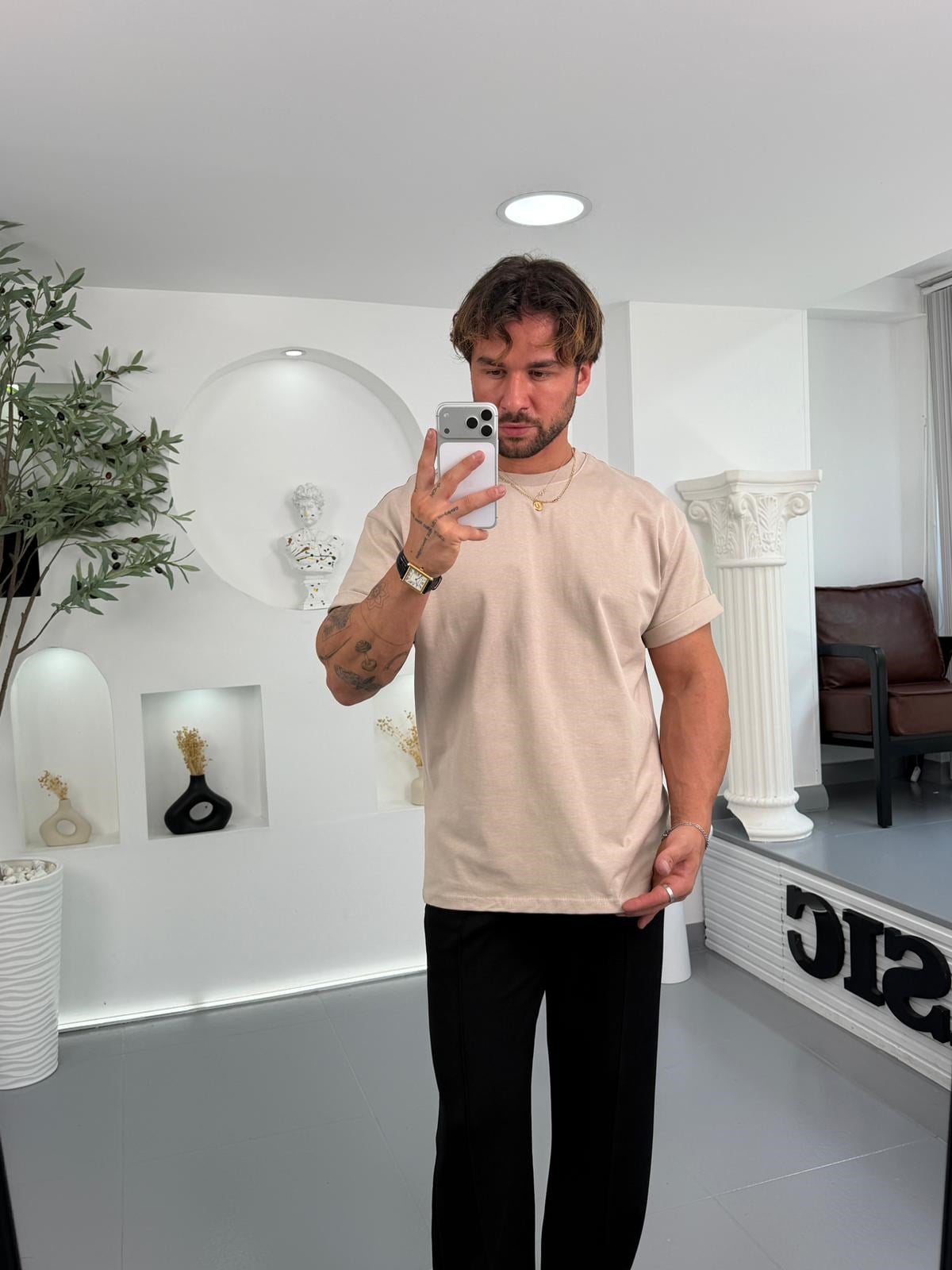 Krem GG Supreme Compact Oversize Tshirt
