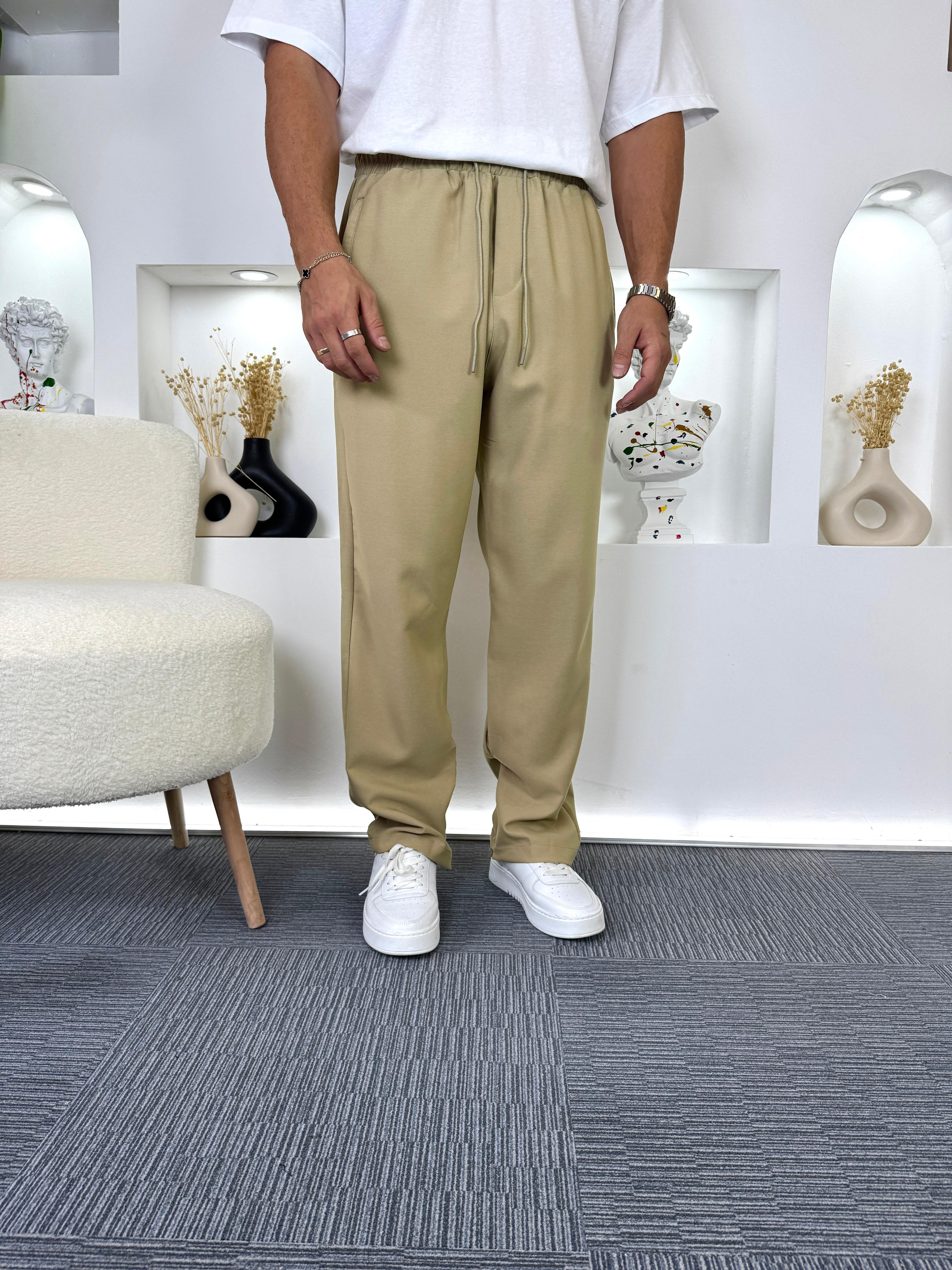 Krem MR Bağcıklı Jogger