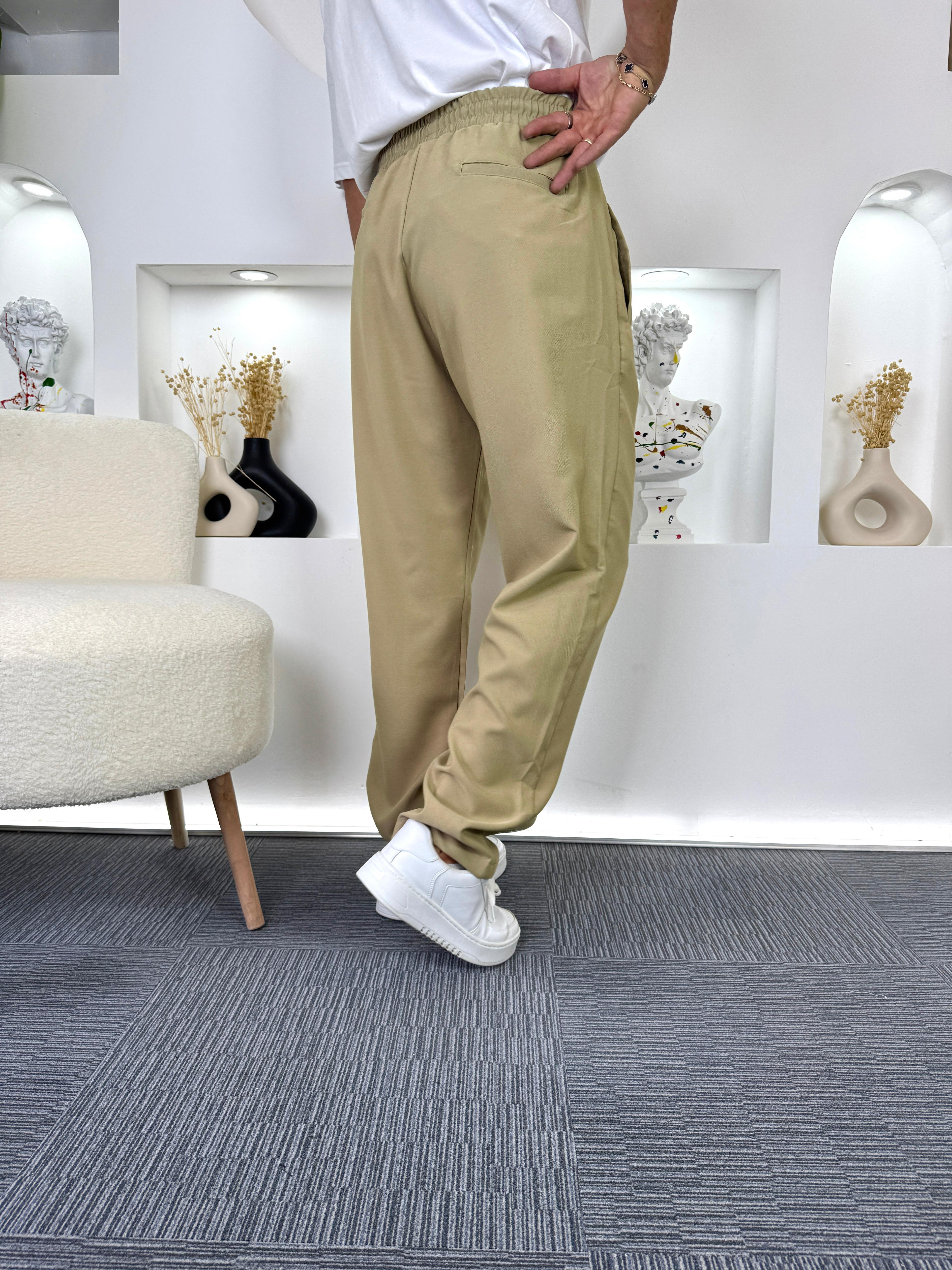 Krem MR Bağcıklı Jogger