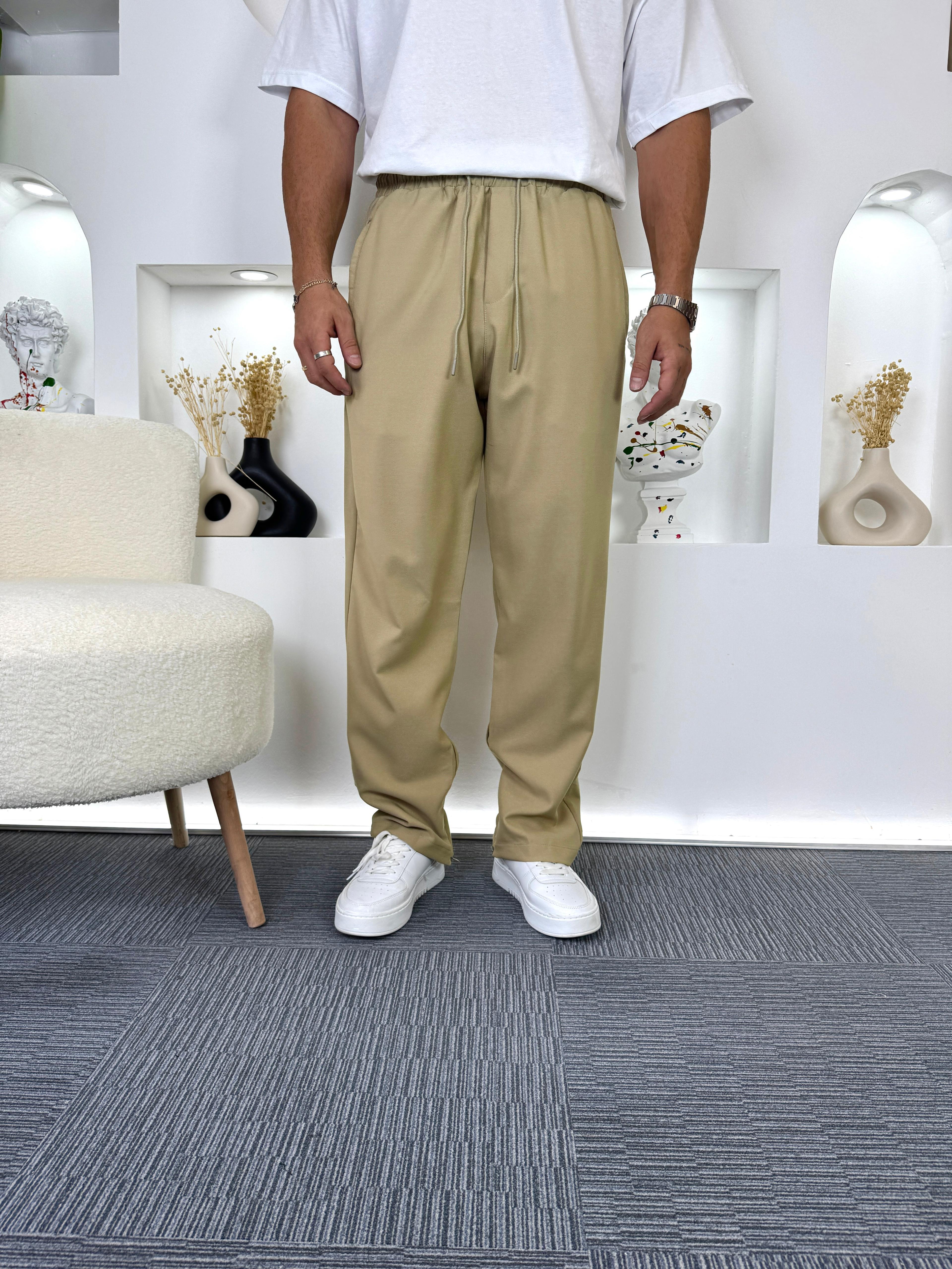 Krem MR Bağcıklı Jogger