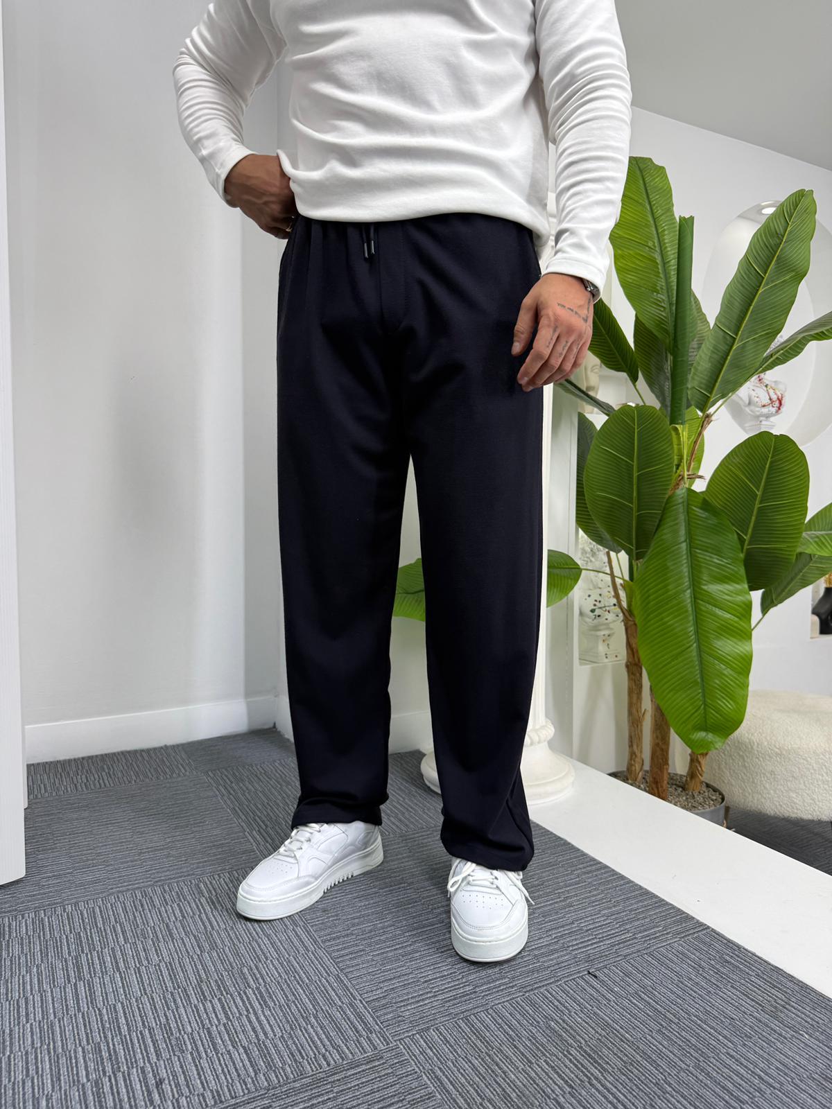 Lacivert GG Baggy Gabardin Pantolon