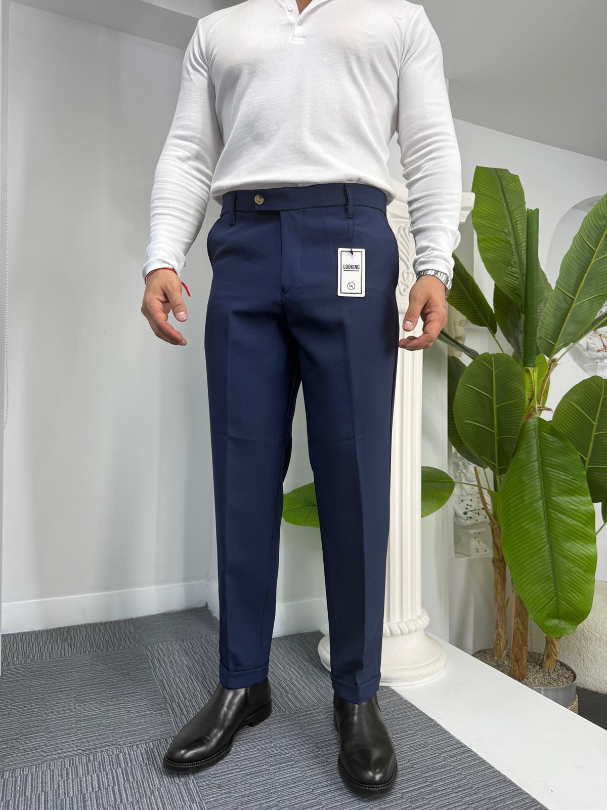 Lacivert LK Kışlık Duble Paça Pantolon