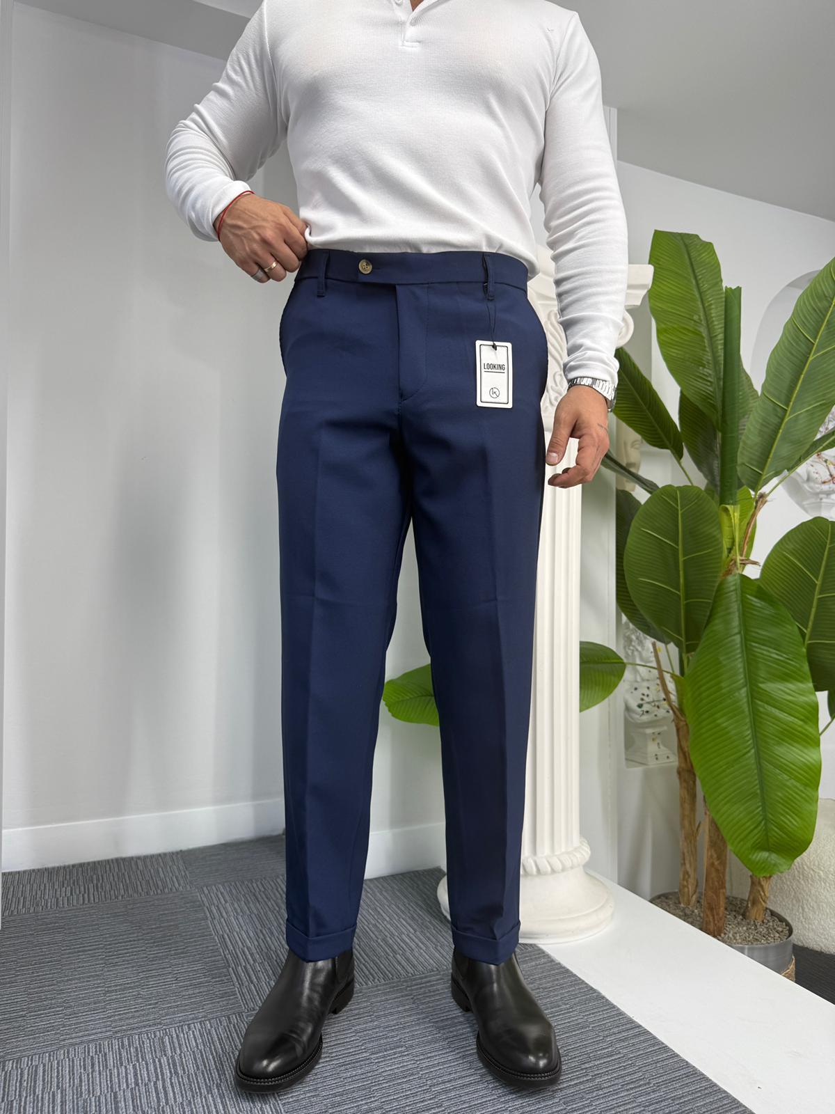 Lacivert LK Kışlık Duble Paça Pantolon