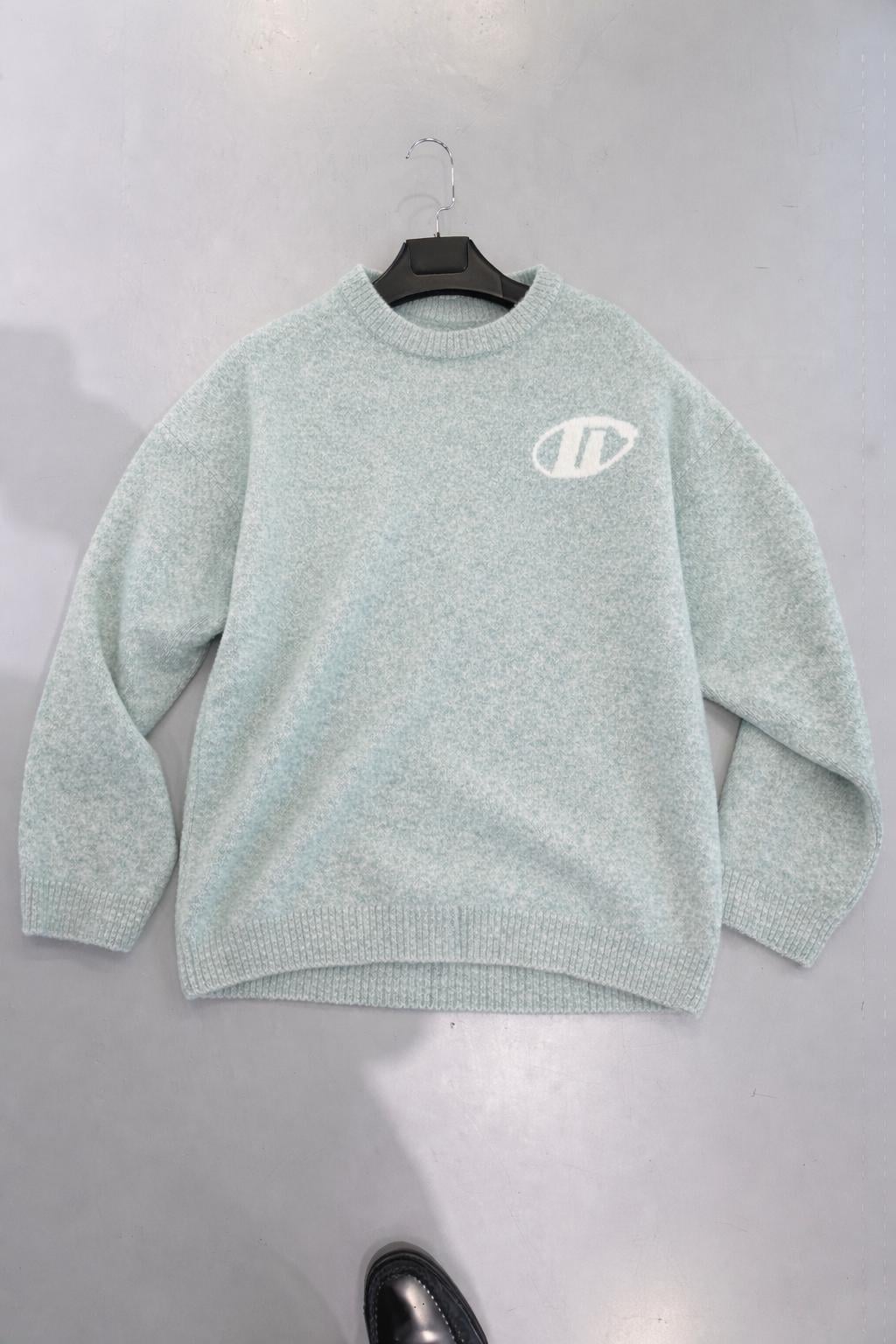 Mint GG Baskılı Oversize Yün Kazak