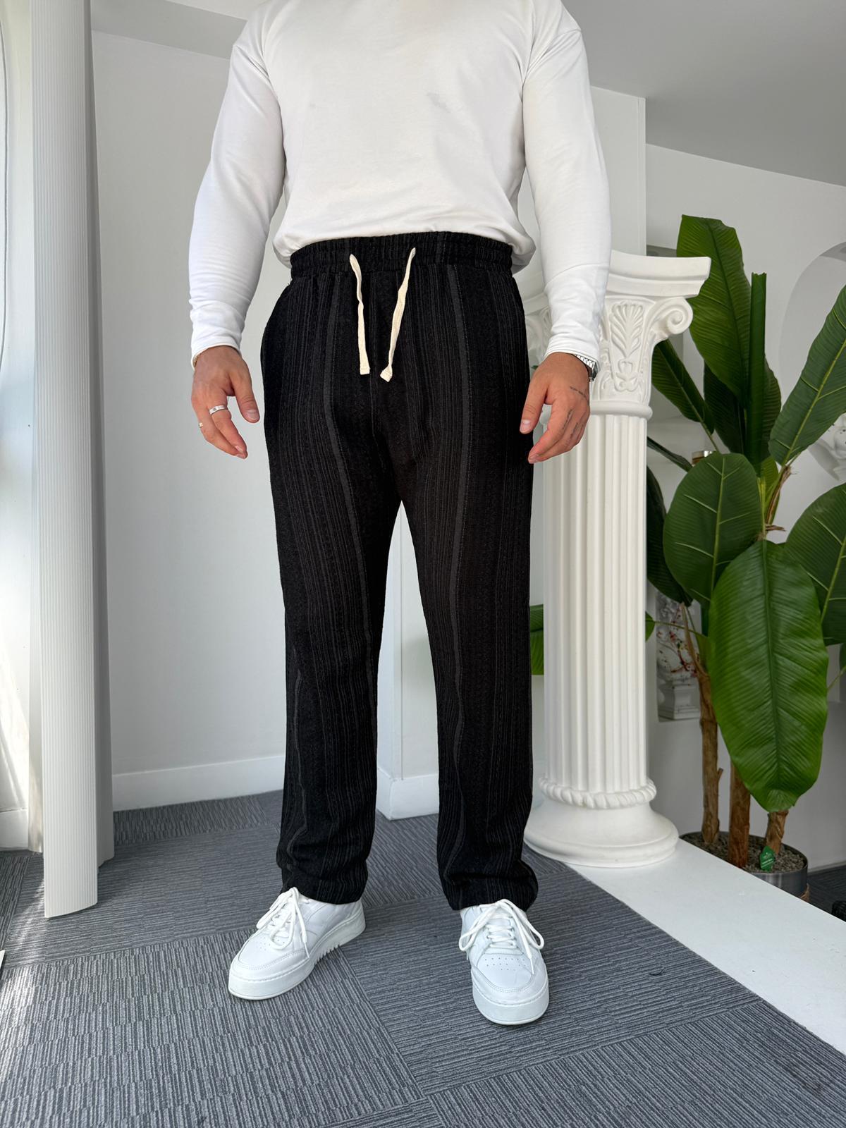 Siyah Desenli Mr Baggy Eşofman