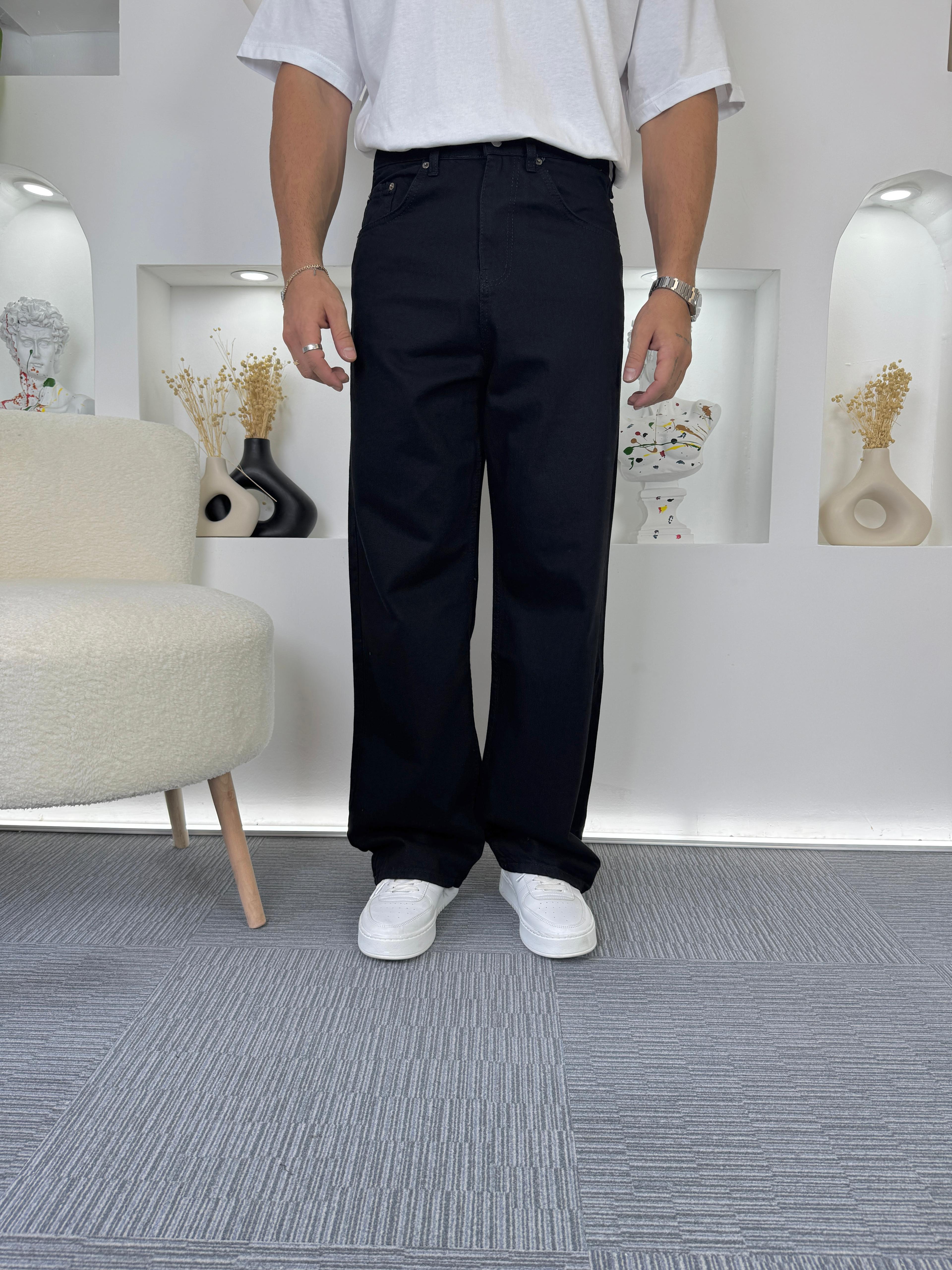 Siyah GG Baggy Jean