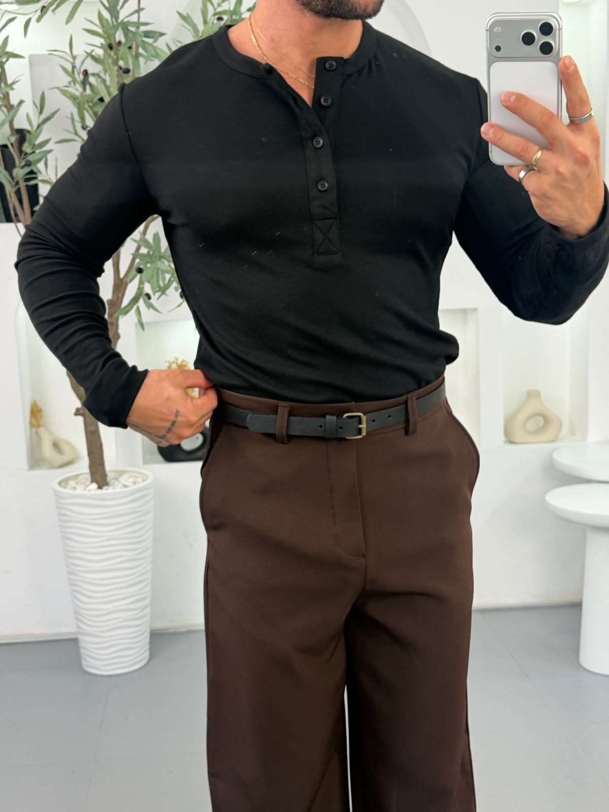Siyah GG Maroni Uzun Kol