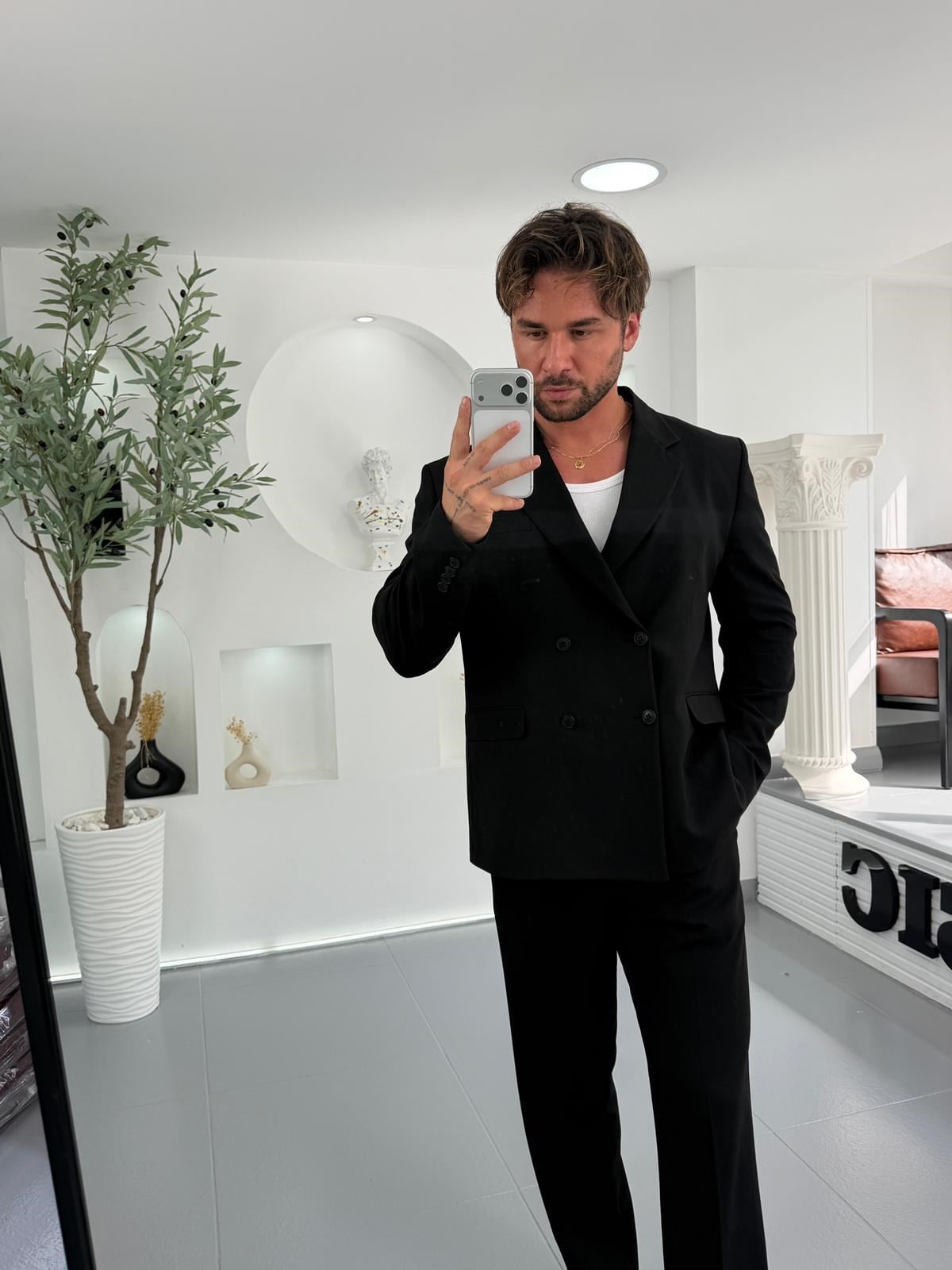 Siyah LK Oversize Kruvaze Takım
