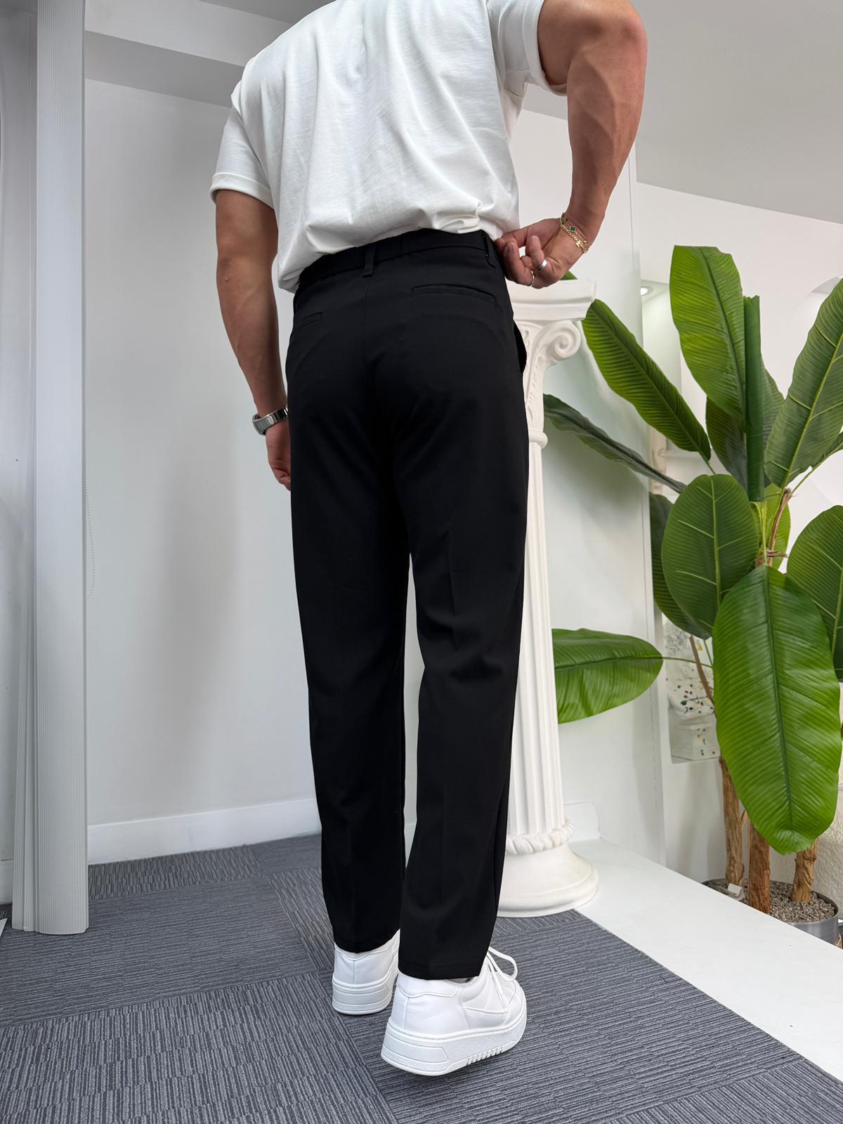 Siyah Regular Kalıp LK Kumaş Pantolon