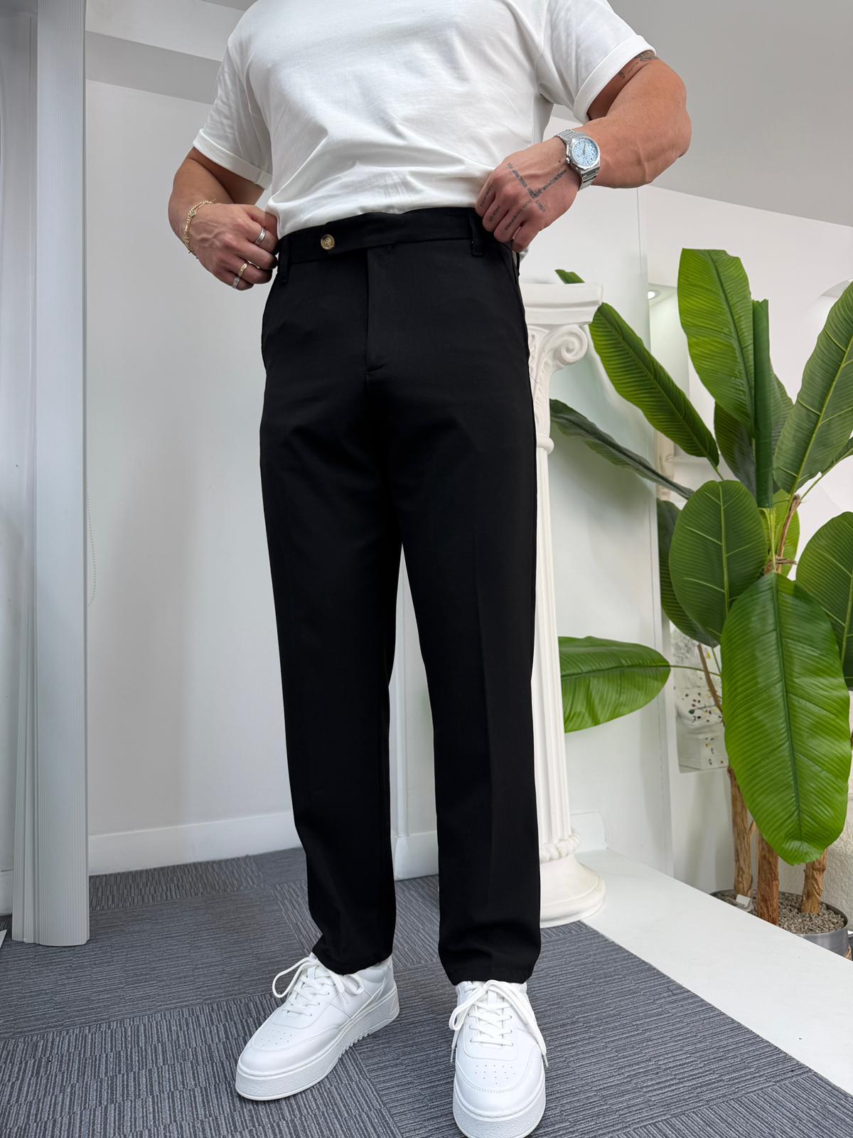 Siyah Regular Kalıp LK Kumaş Pantolon