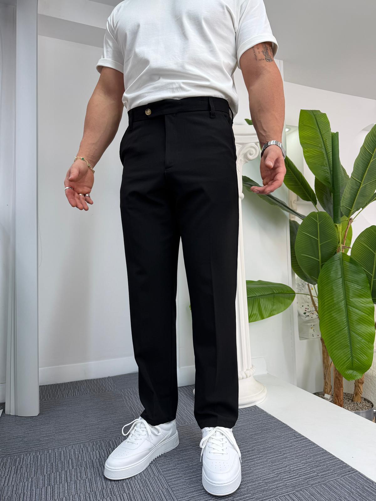 Siyah Regular Kalıp LK Kumaş Pantolon