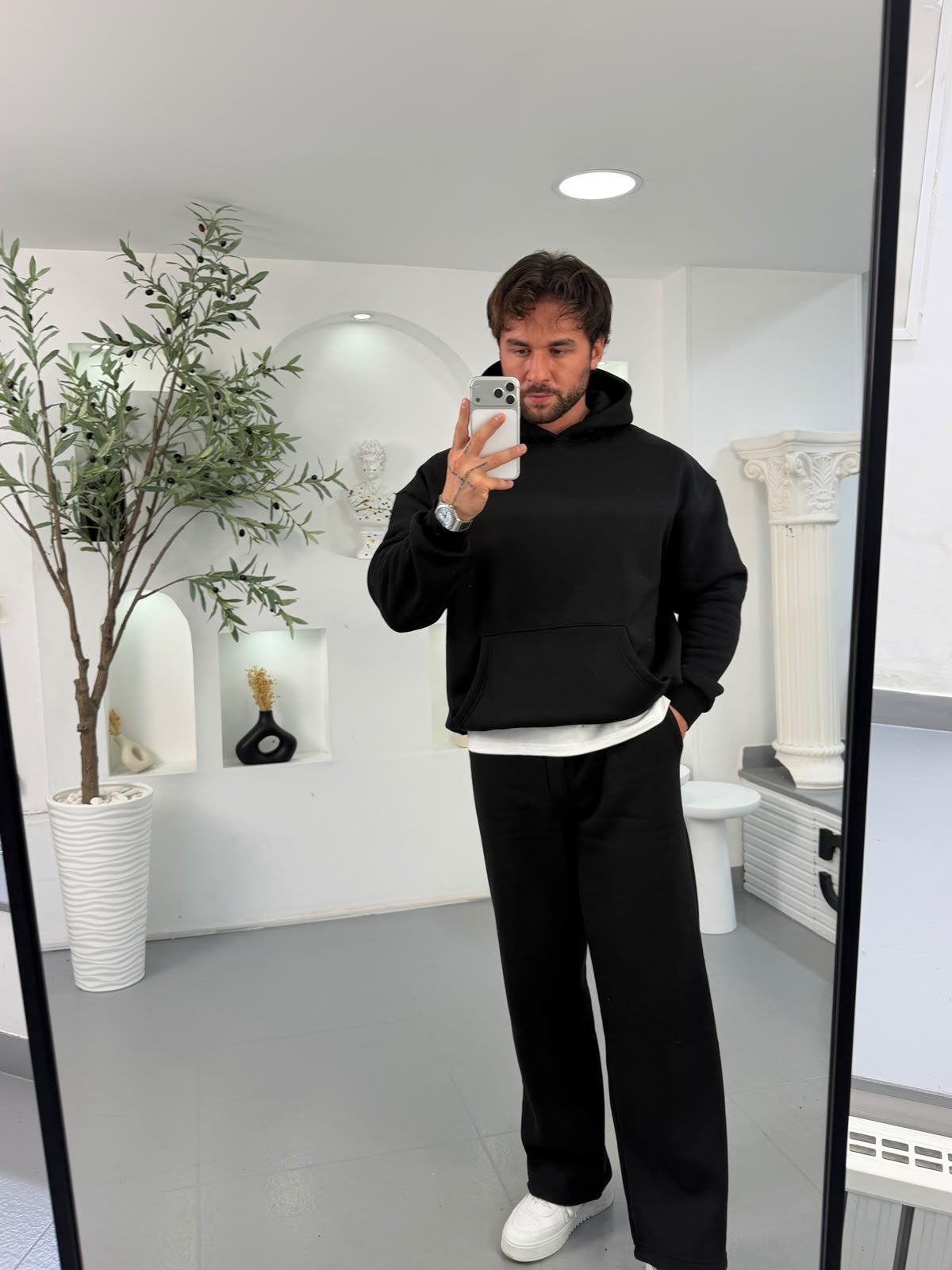 Siyah RL 3iplik Şardondu Oversize Takım