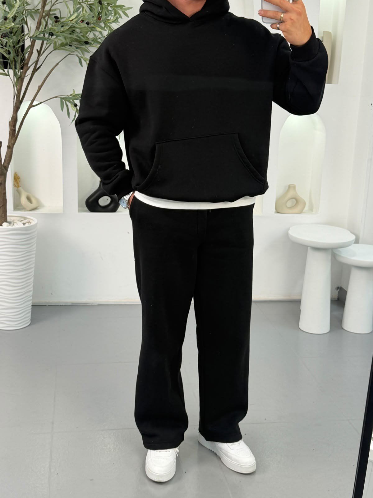 Siyah RL 3iplik Şardondu Oversize Takım