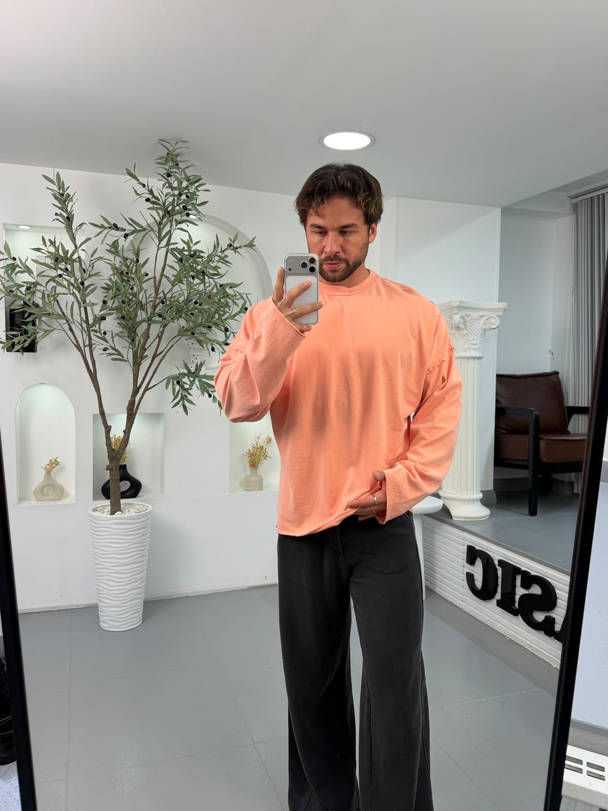 Yavruağzı KN Yıkamalı Oversize Sweatshirt