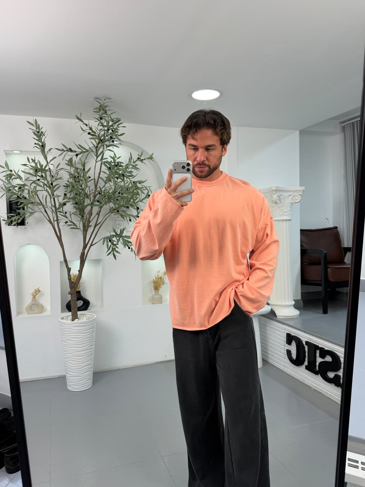 Yavruağzı KN Yıkamalı Oversize Sweatshirt