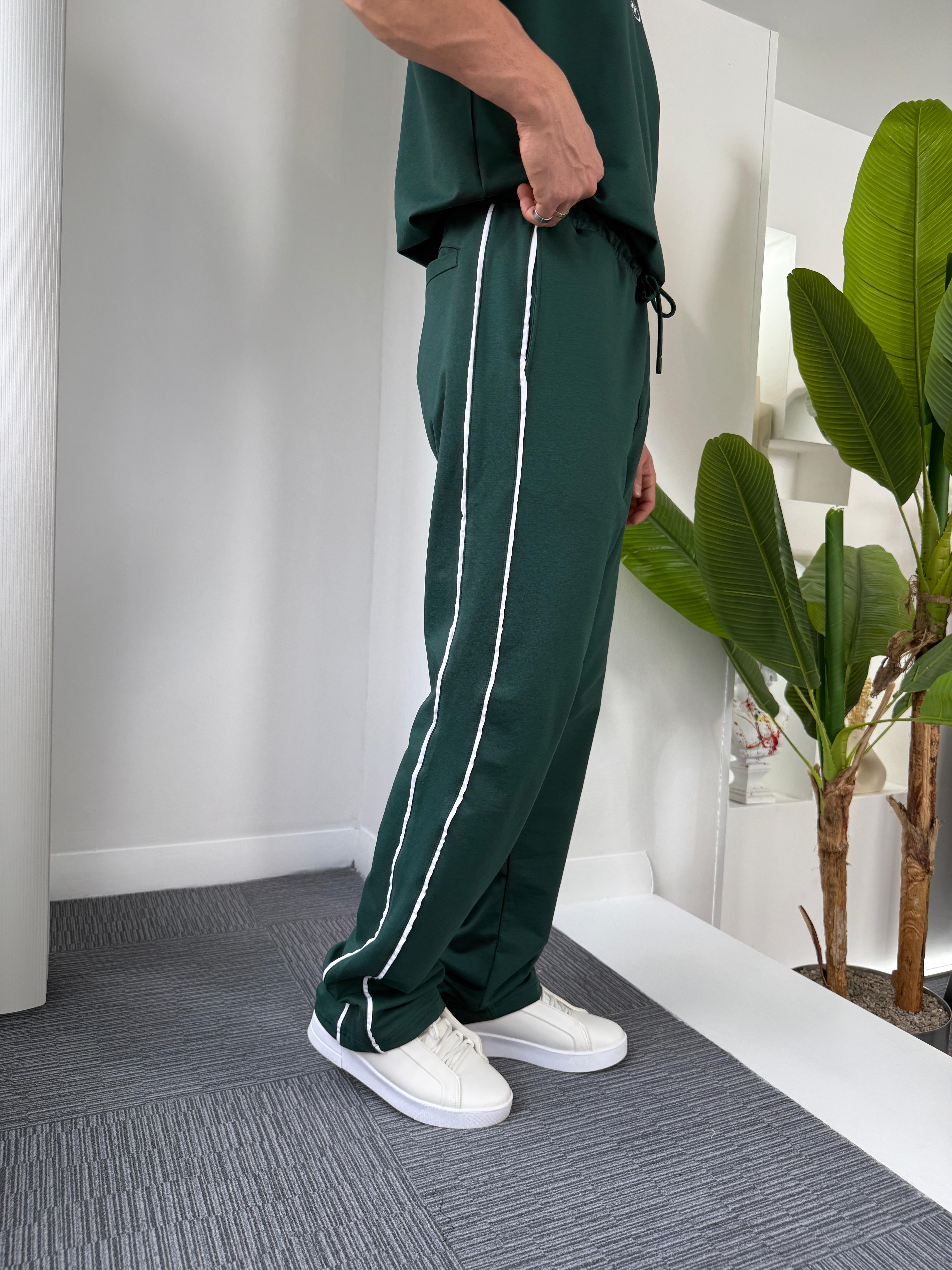 Yeşil 2 İplik RL Baggy Şeritli Eşofman