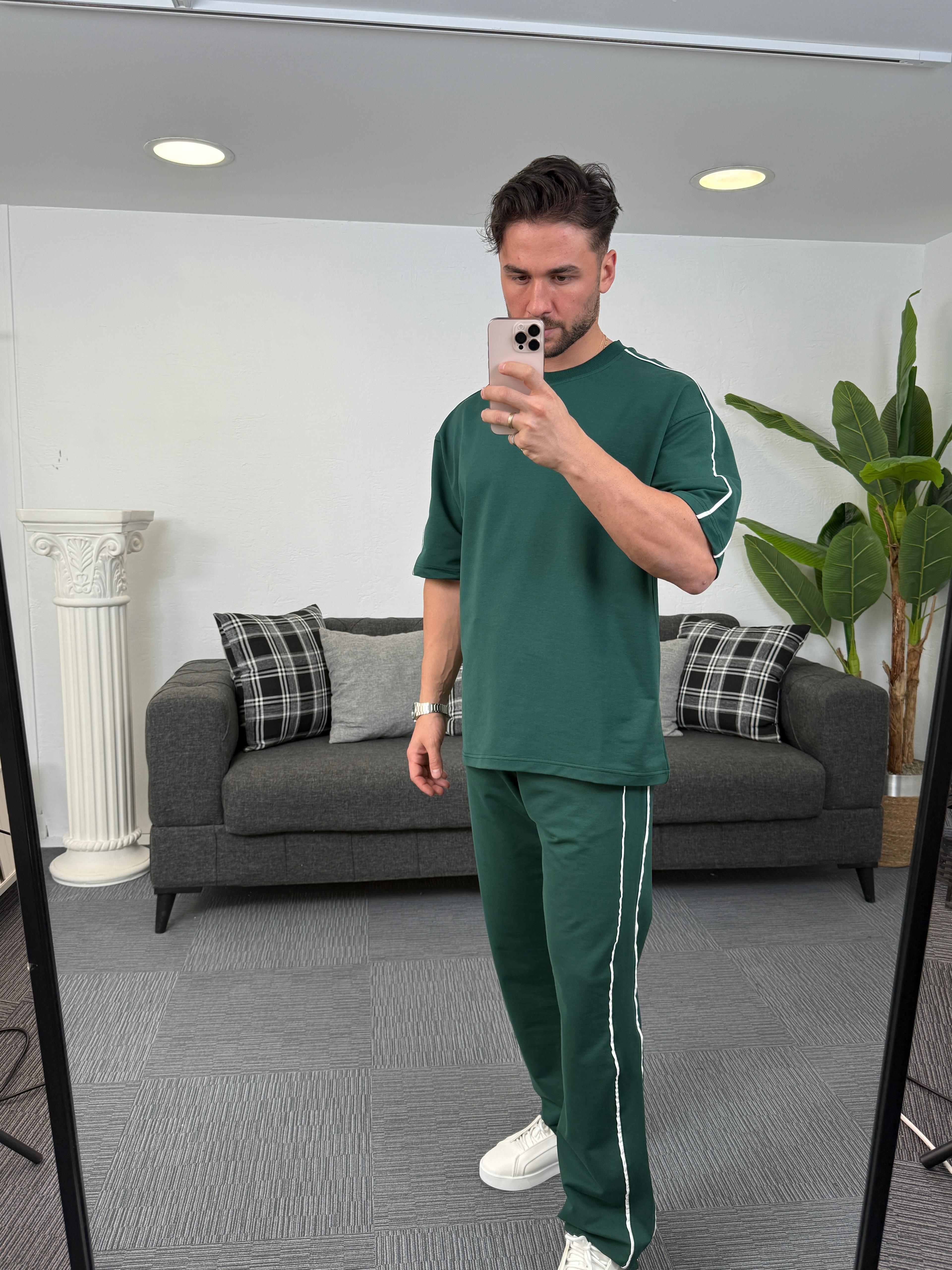 Yeşil 2 İplik RL Oversize Tshirt