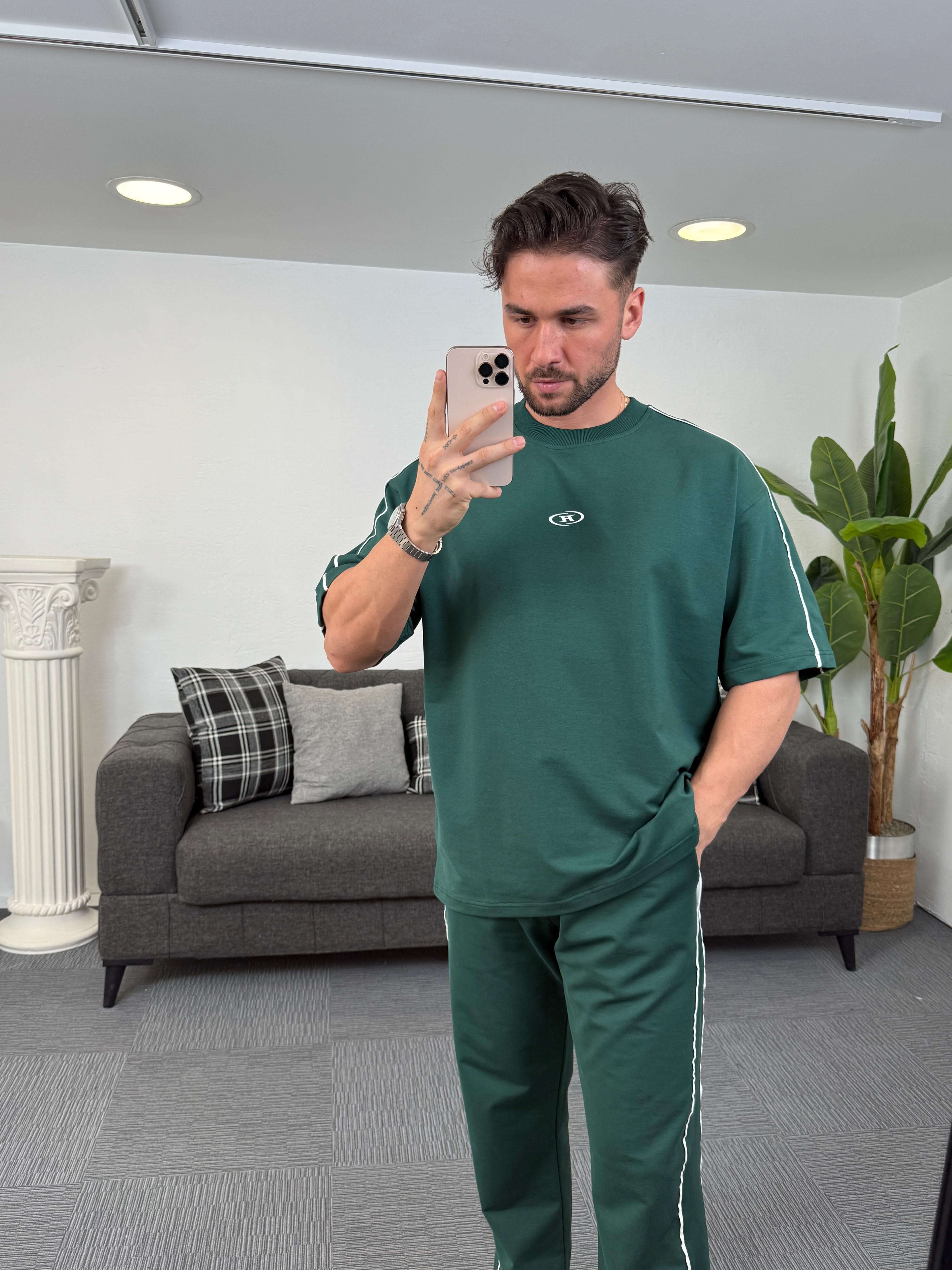 Yeşil 2 İplik RL Oversize Tshirt