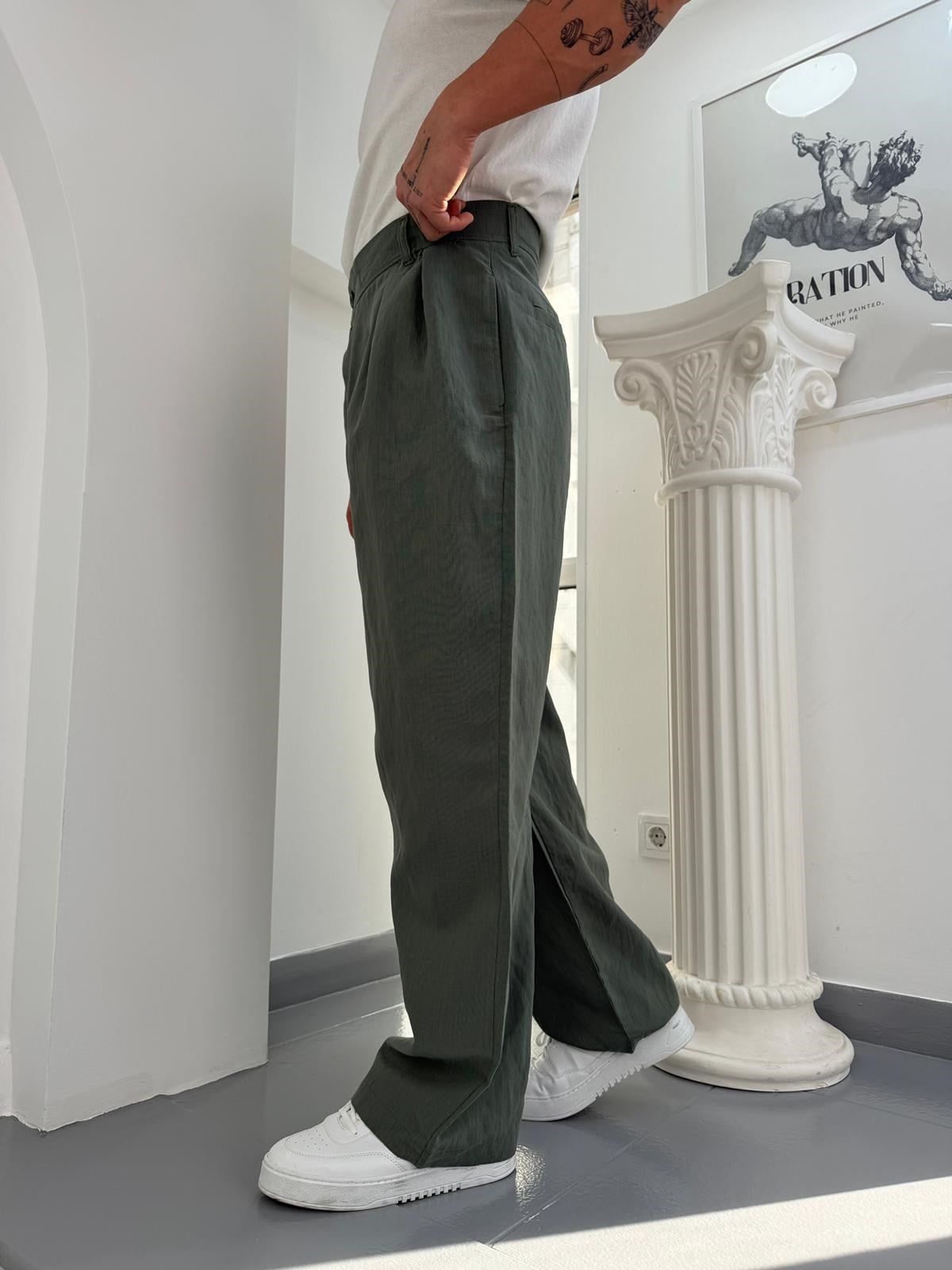 Yeşil GG Lyocel Baggy Pantolon