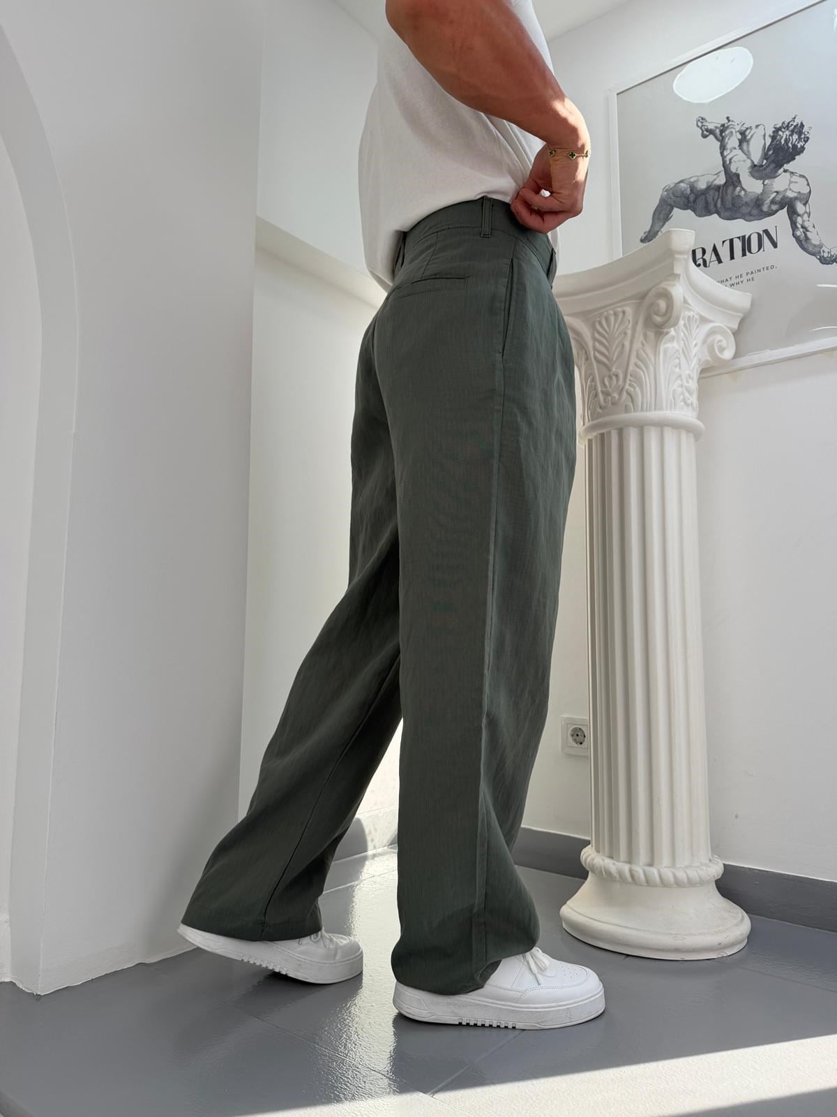 Yeşil GG Lyocel Baggy Pantolon