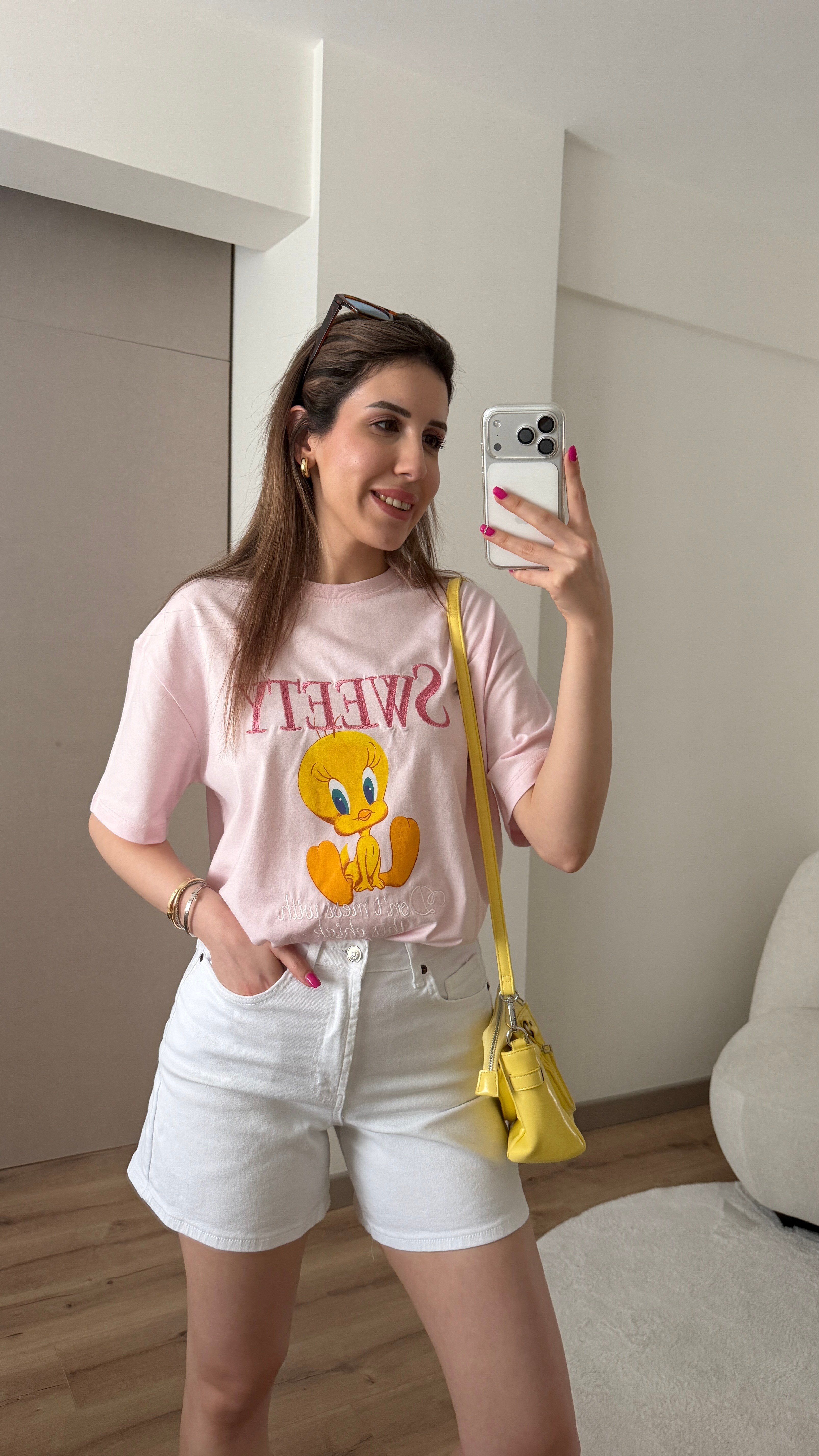 %100 PAMUK SWEETY BASKILI TSHİRT
