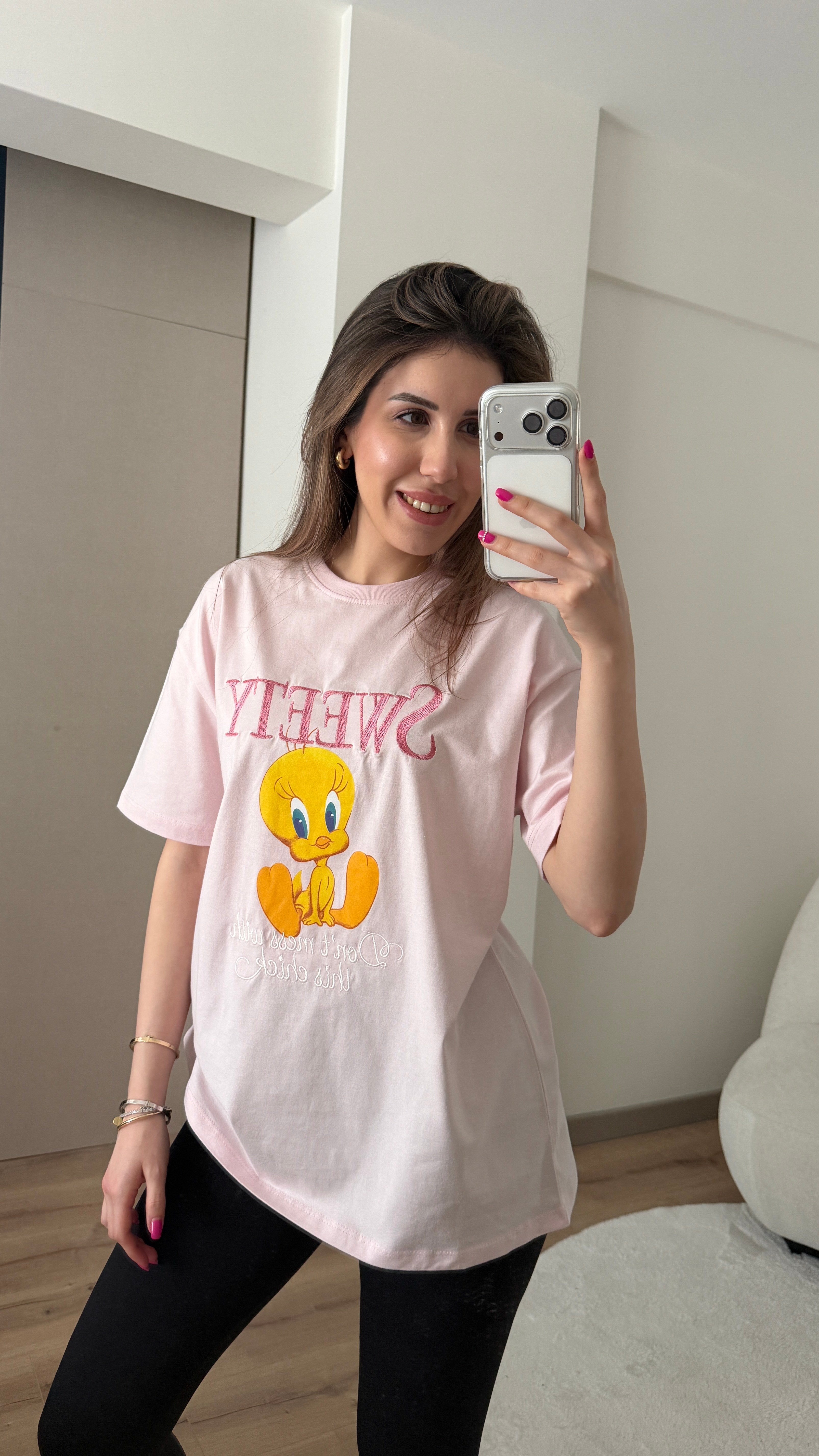 %100 PAMUK SWEETY BASKILI TSHİRT