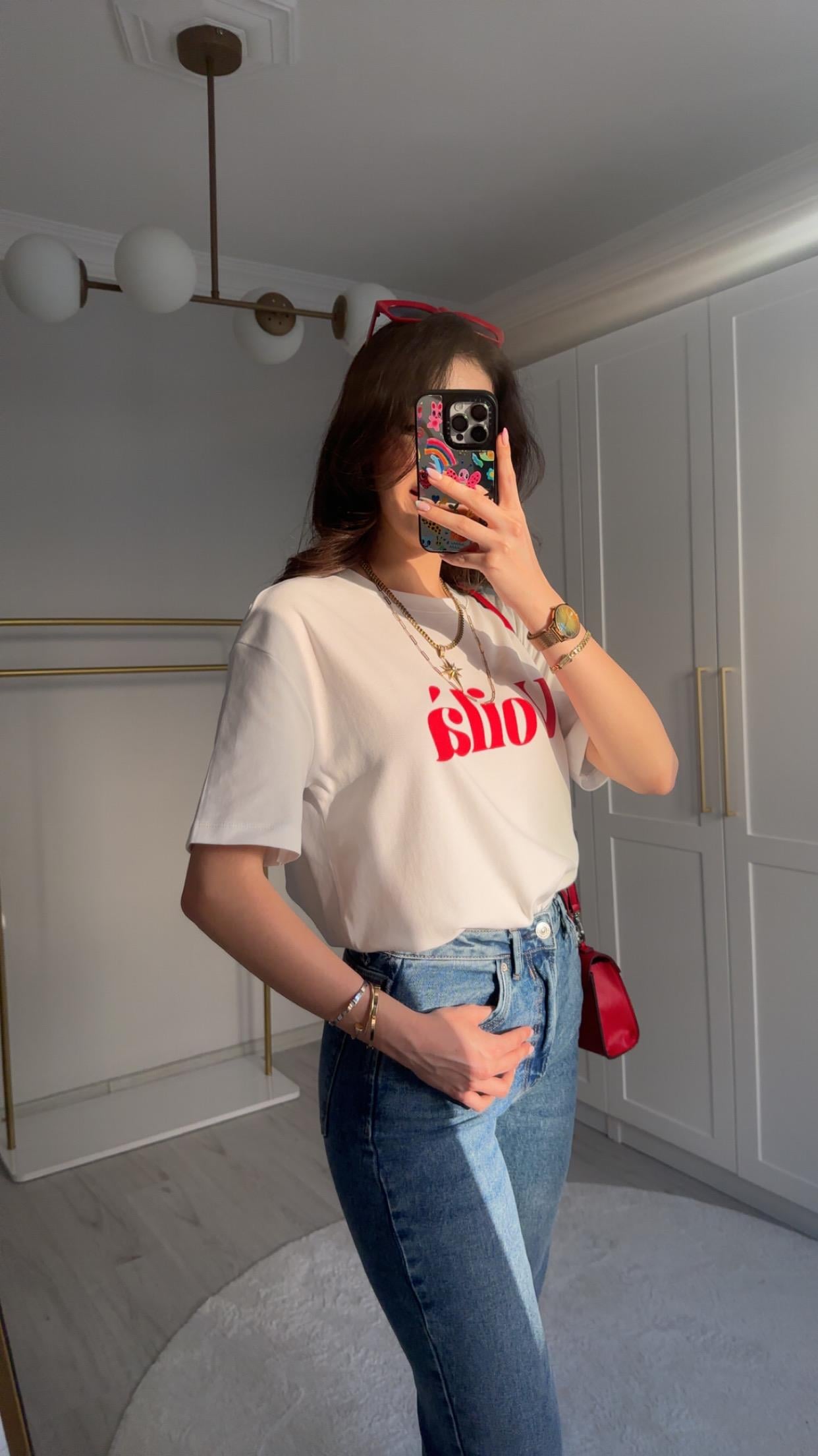 %100 PAMUK VOİLA BEYAZ TİŞÖRT