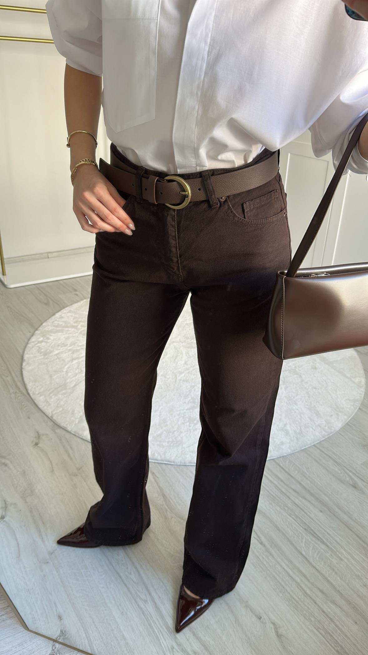 ACI KAHVE STRAIGHT GENİŞ PAÇA JEAN