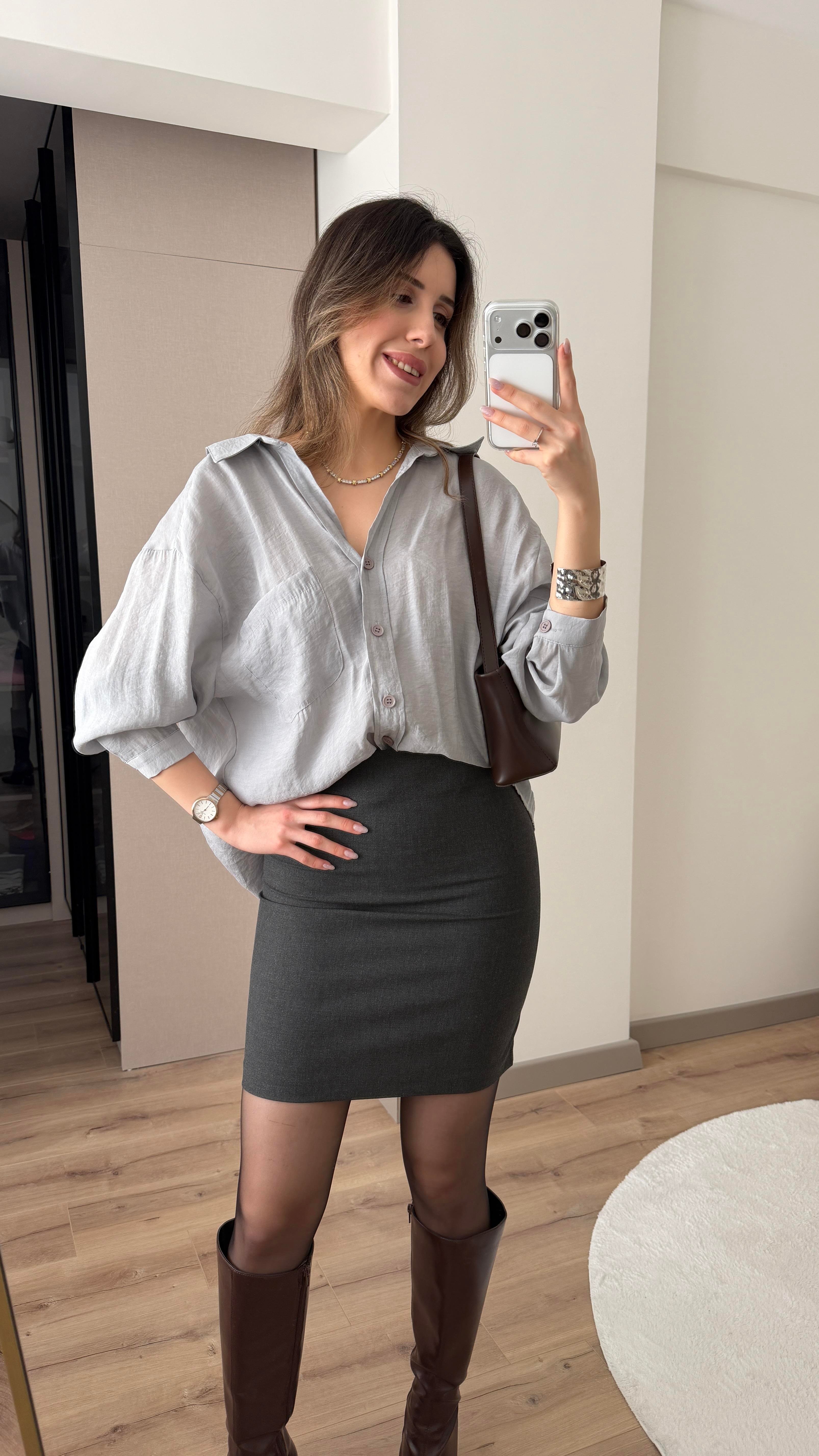 ANTRASİT MİNİ ETEK