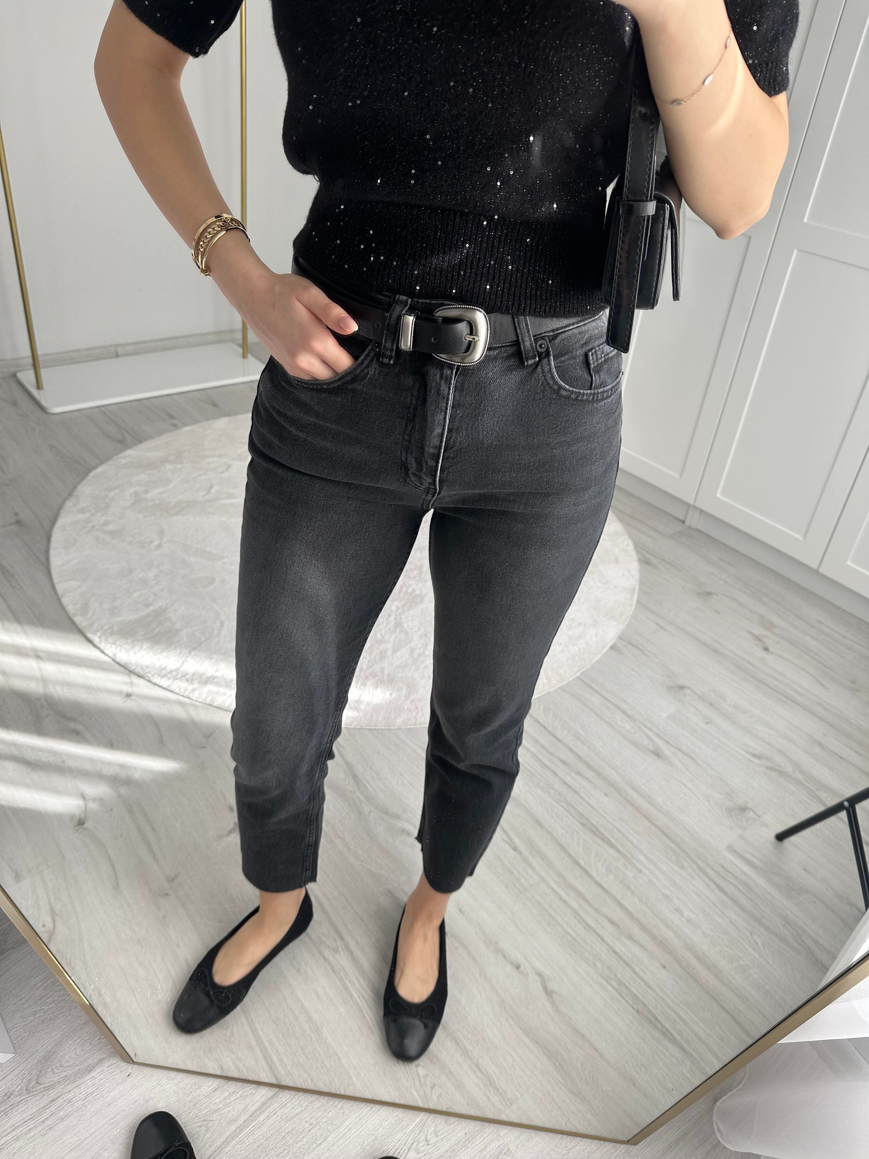 BOY FIT KESİK PAÇA ANTRASİT JEAN