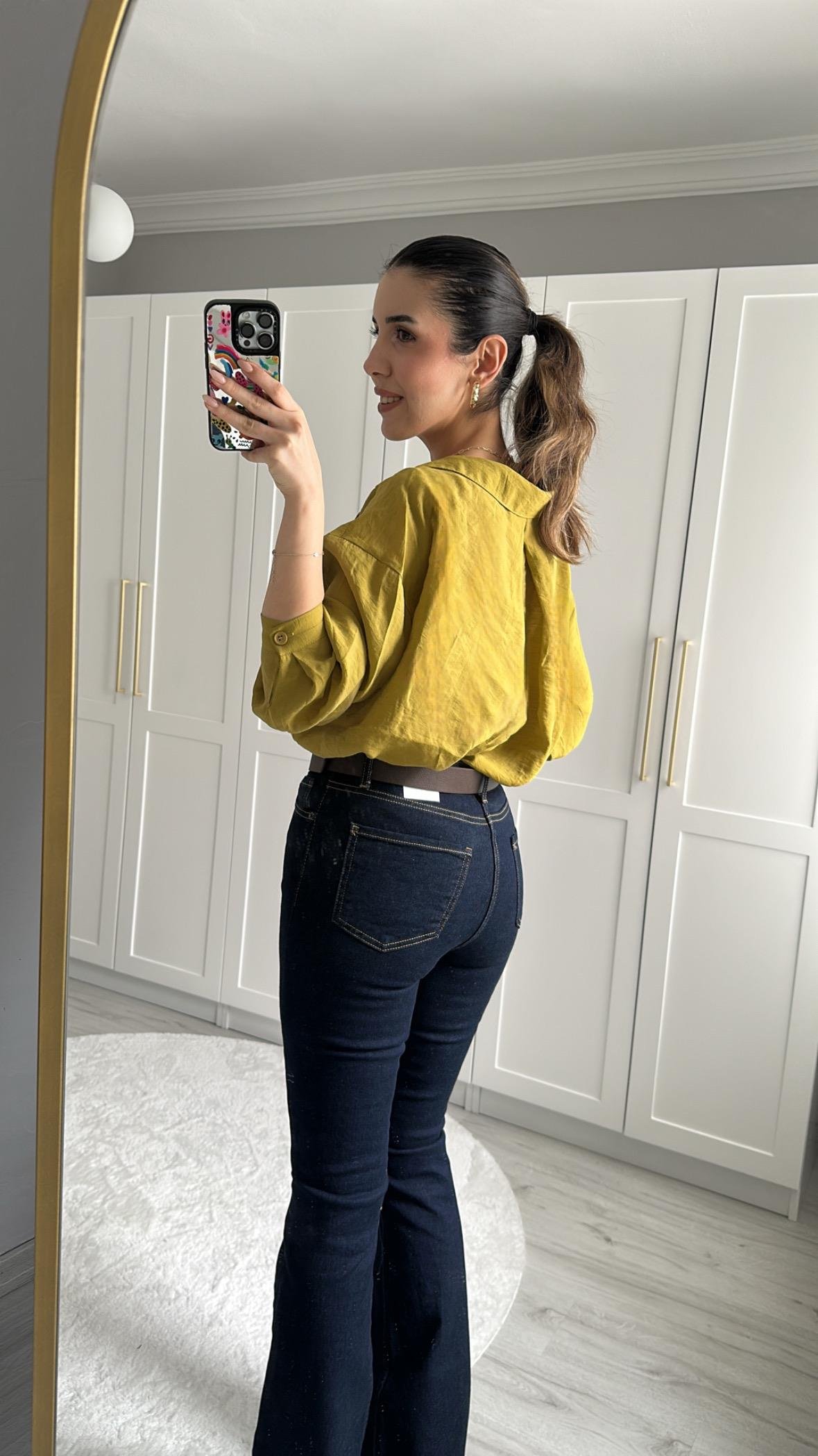 İSPANYOL PAÇA KOYU LACİVERT JEAN