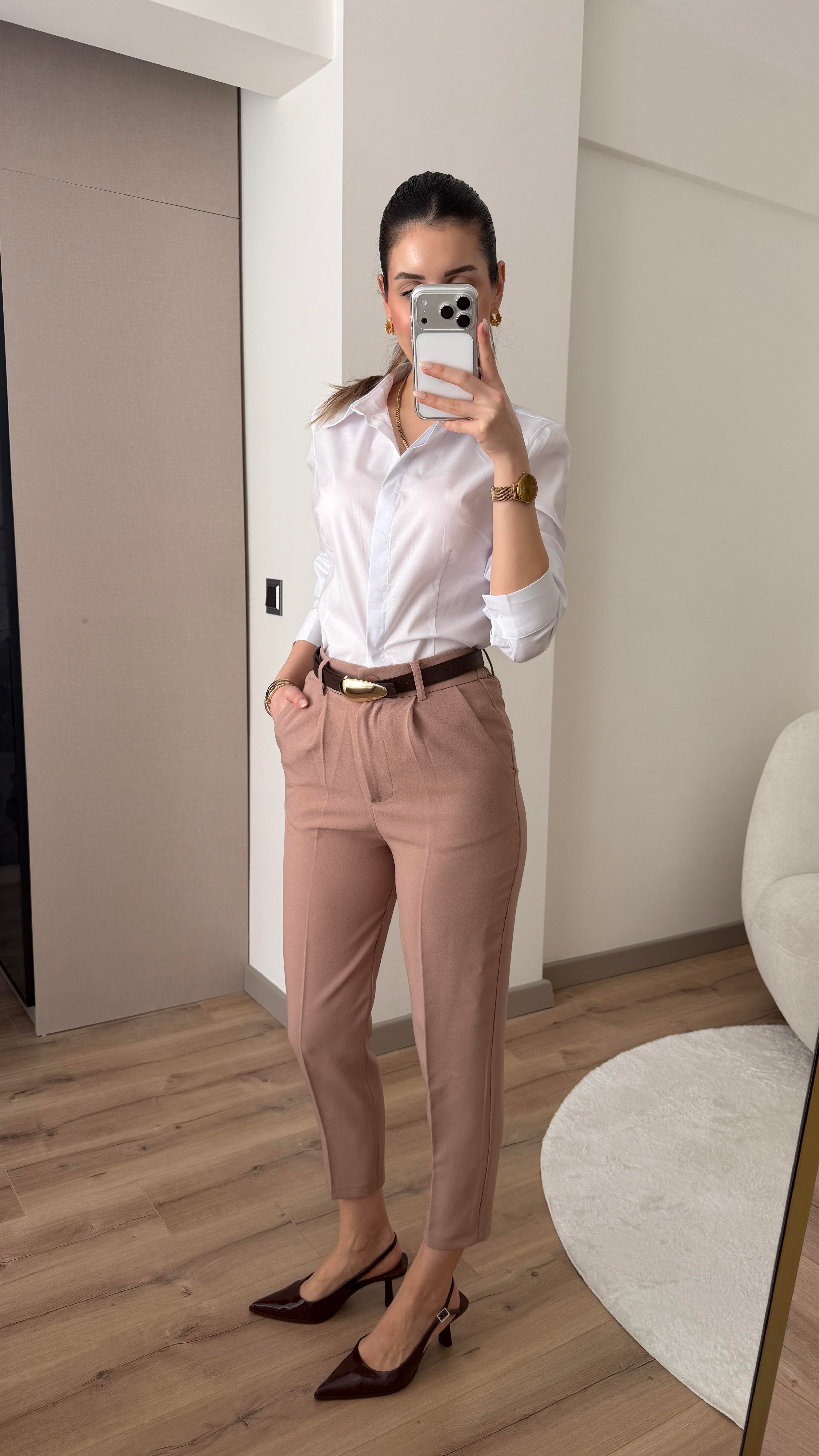 KEMERLİ CAMEL HAVUÇ PANTOLON
