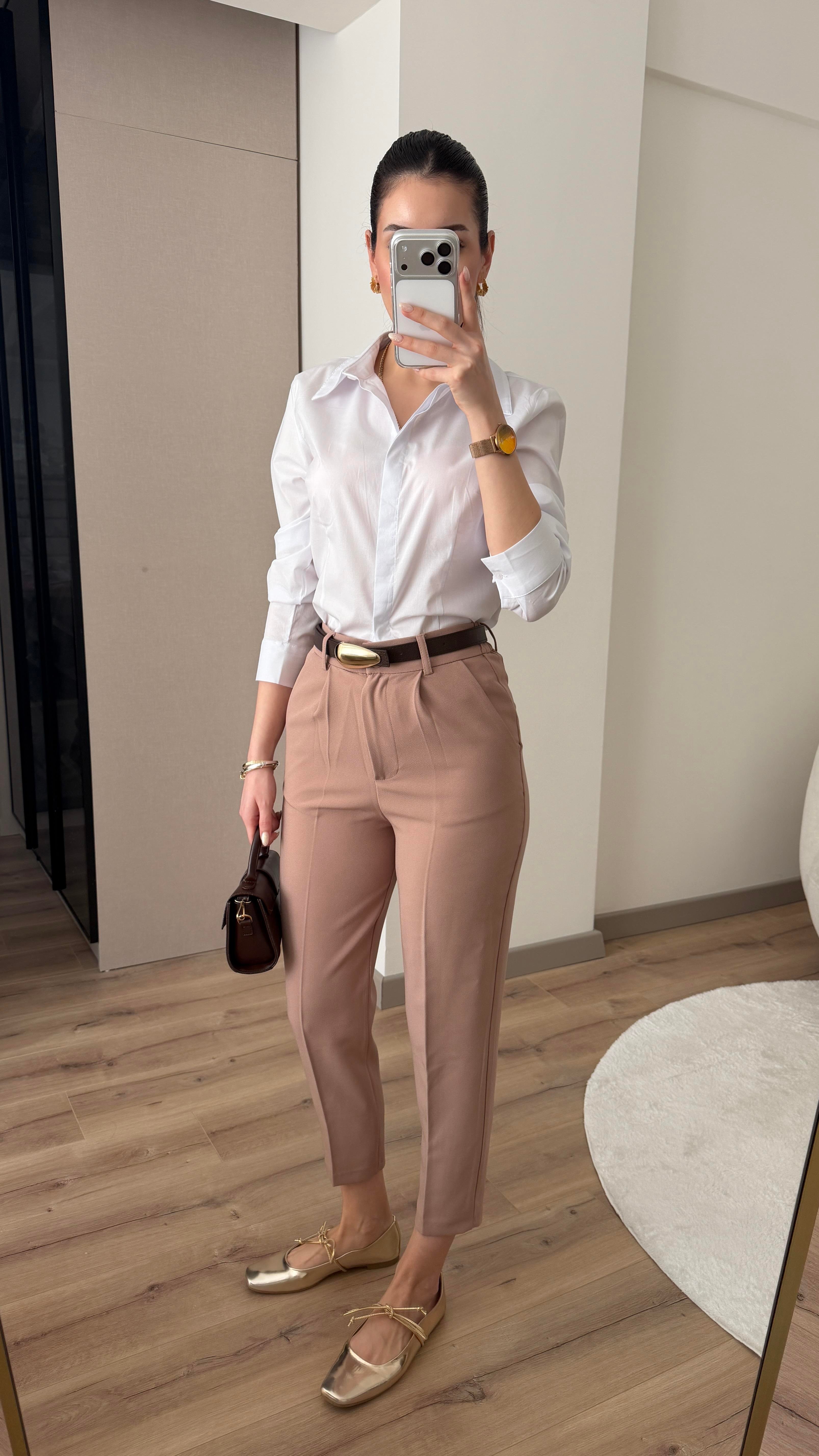 KEMERLİ CAMEL HAVUÇ PANTOLON